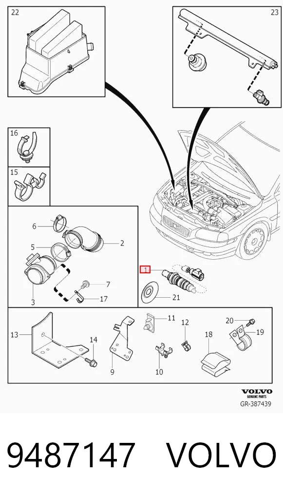 9487147 Volvo Sonda lambda czujnik tlenu przed katalizatorem