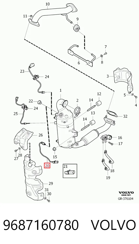 Sonda lambda czujnik tlenu przed katalizatorem 9687160780 Ford