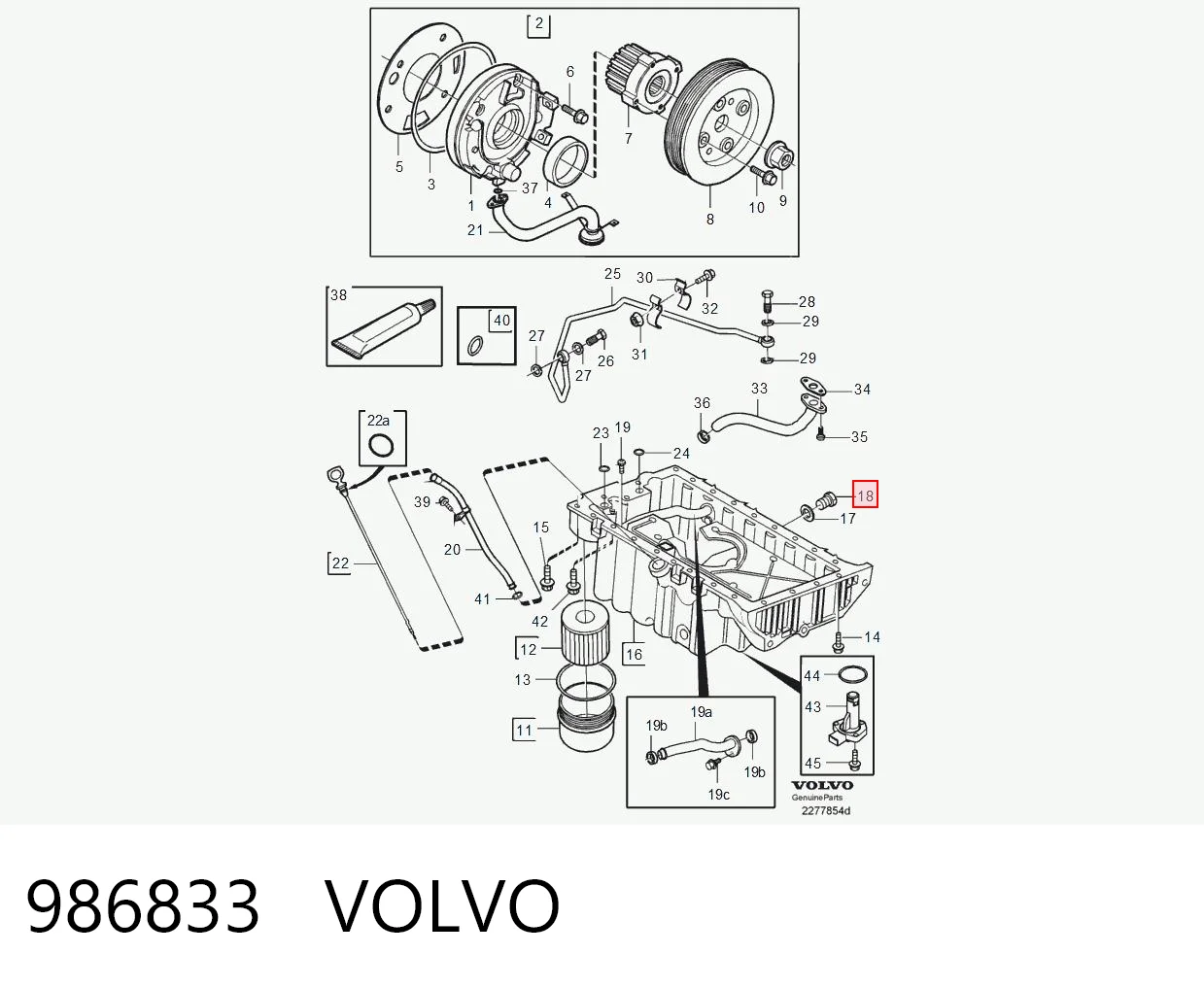 986833 Volvo Korek miski olejowej silnika