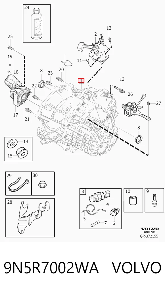 Do koszyka Mechaniczna skrzynia biegów w komplecie Volvo V50  MW