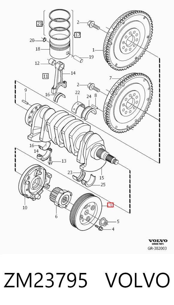 Koło pasowe wału korbowego Volvo V40 kombi (VW) (1995 - 2004) cena, od 55,17 USD