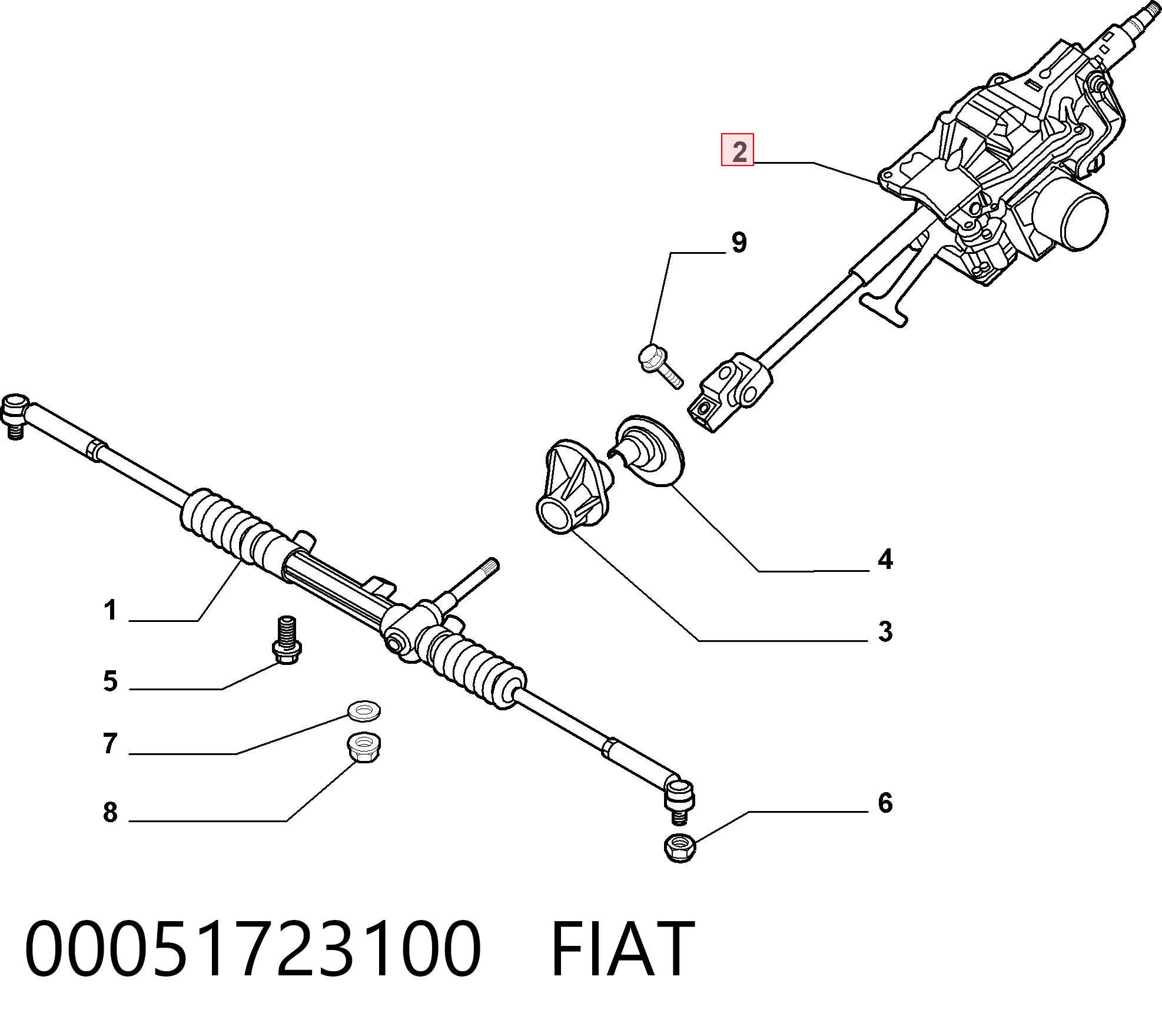 Kolumna (wał) kierownicza (kierownicy) do Fiat Stilo  192