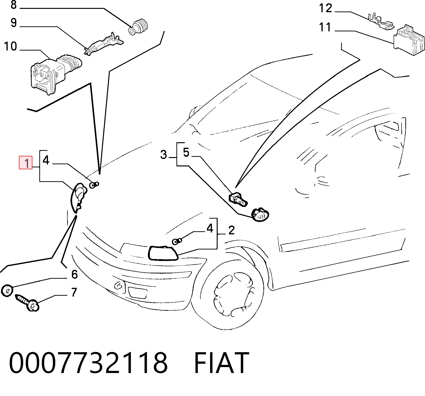 Kierunkowskaz prawy do Fiat Punto I 176