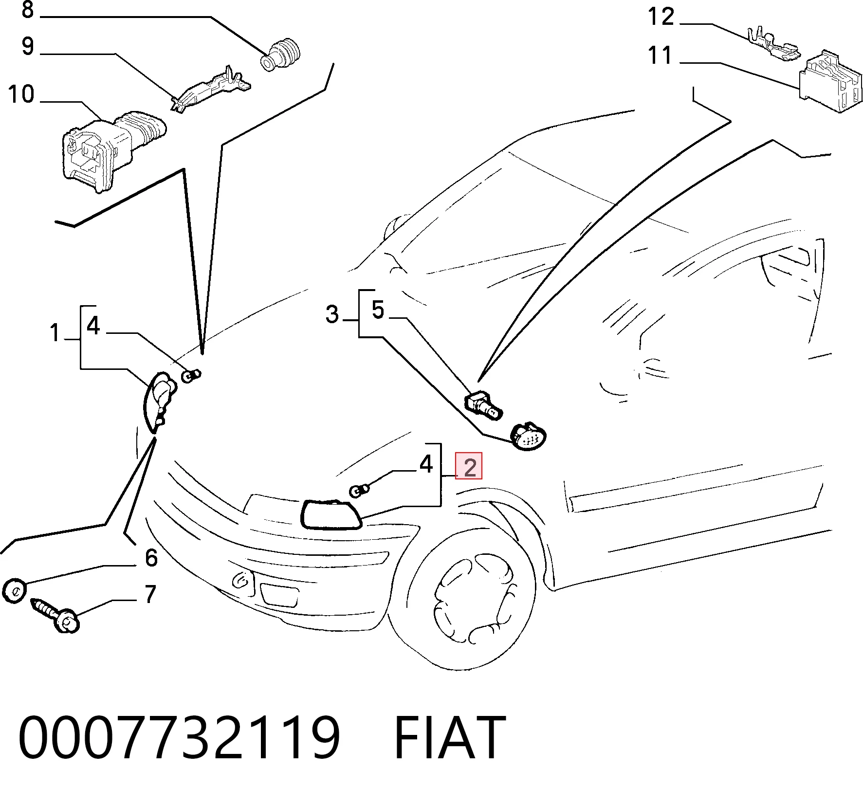 Kierunkowskaz lewy Fiat Punto I hatchback (176) (1993 - 1999) cena, od 35,92 USD