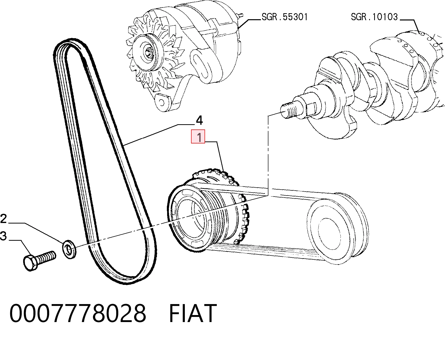 Do koszyka Koło pasowe wału korbowego Fiat Punto I 176