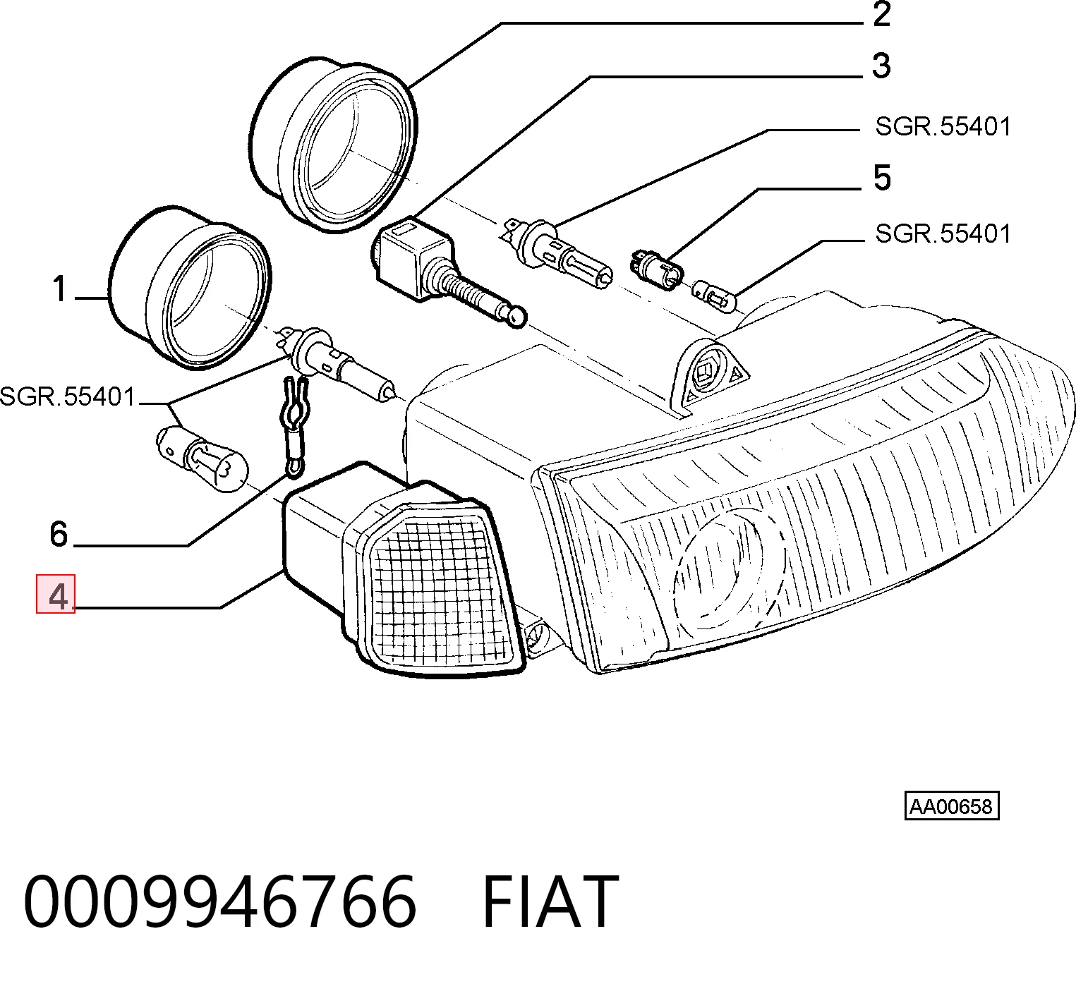 Kierunkowskaz prawy do Alfa Romeo 146  930
