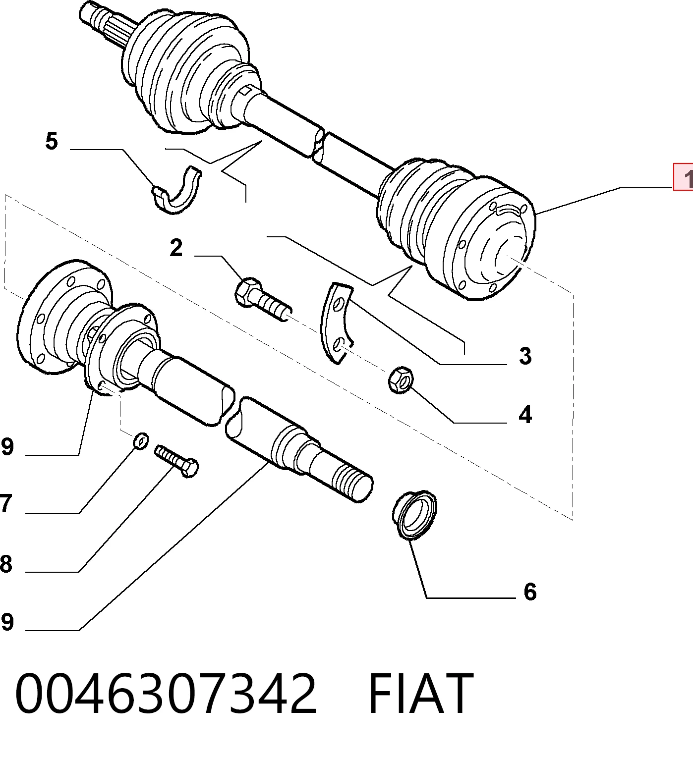 Półoś napędowa przednia do Alfa Romeo 156  932