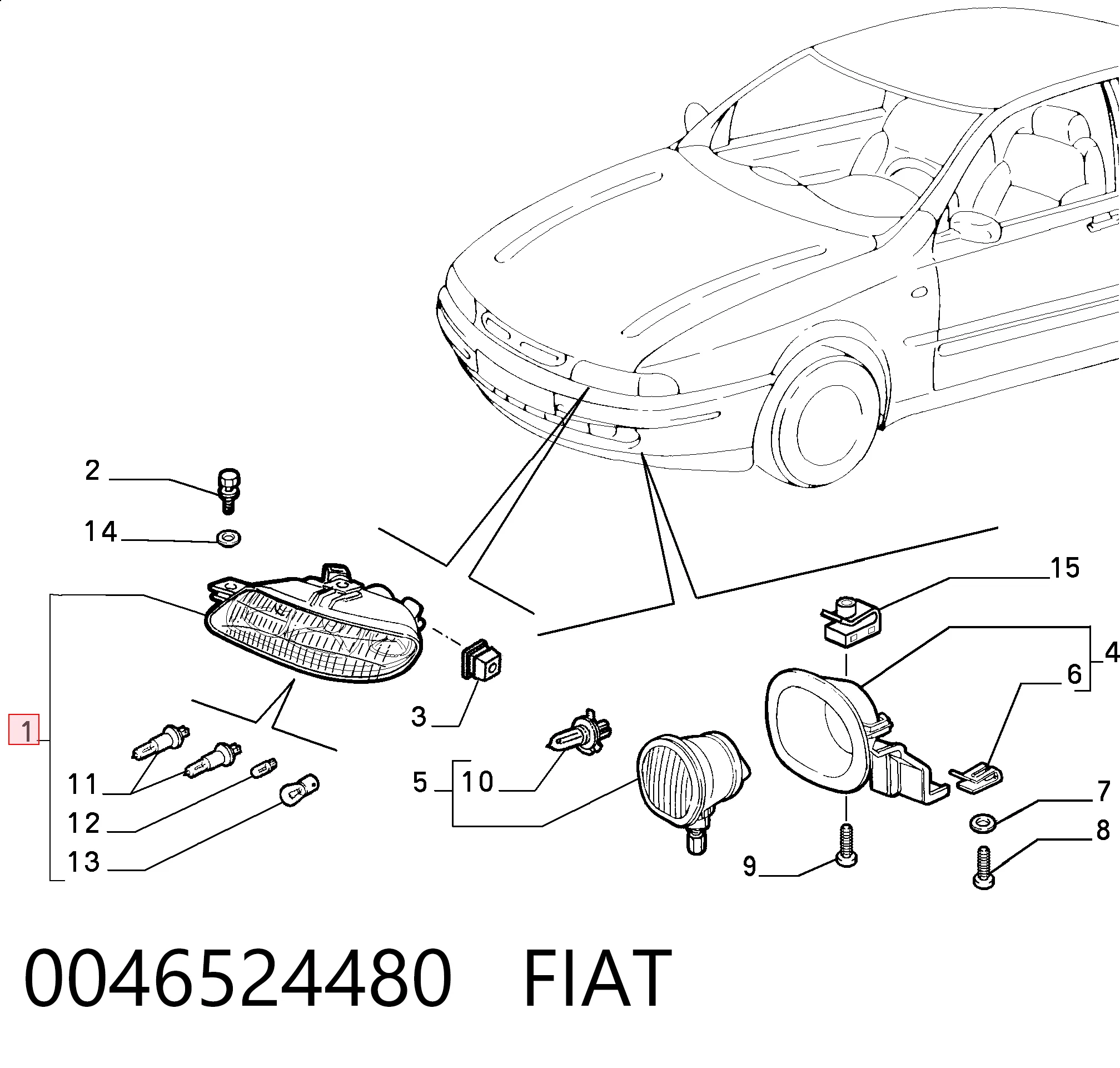 Reflektor lewy Fiat Marea kombi (185) (1996 - 2007) cena, od 92,38 USD