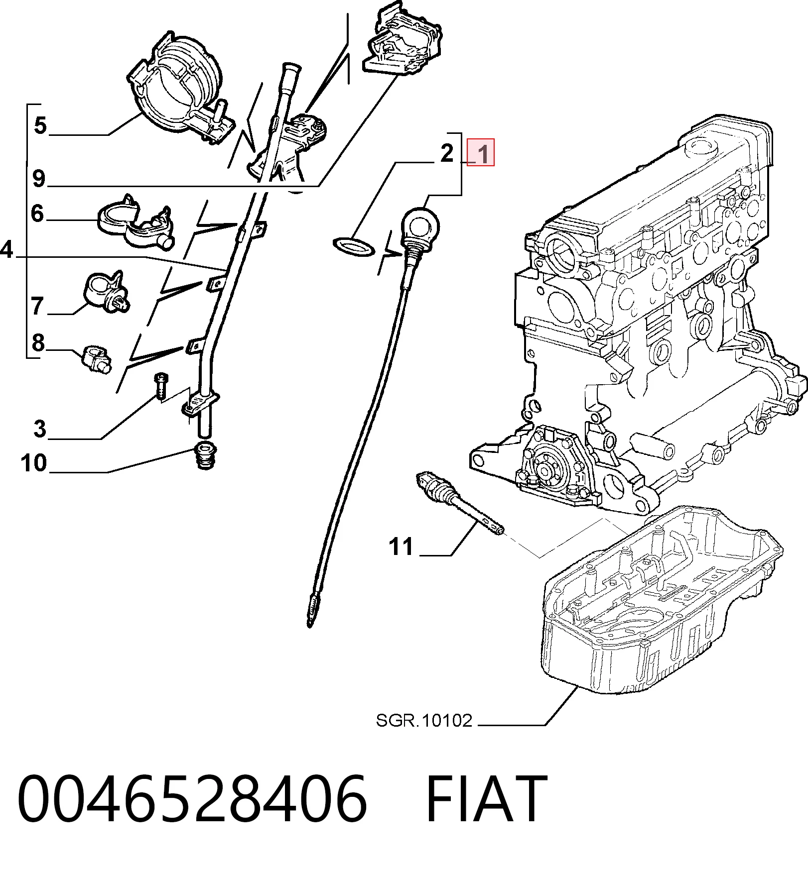 Bagnet poziomu oleju w silniku Alfa Romeo 146 hatchback (930) (1994 - 2001) cena, od 12,15 USD