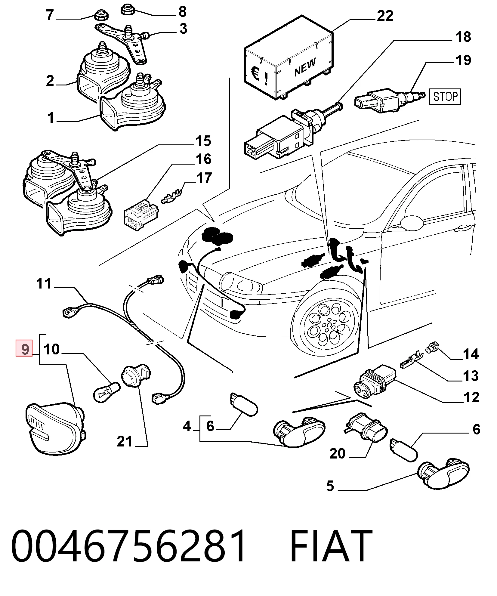 Do koszyka Kierunkowskaz lewy Alfa Romeo 147  937
