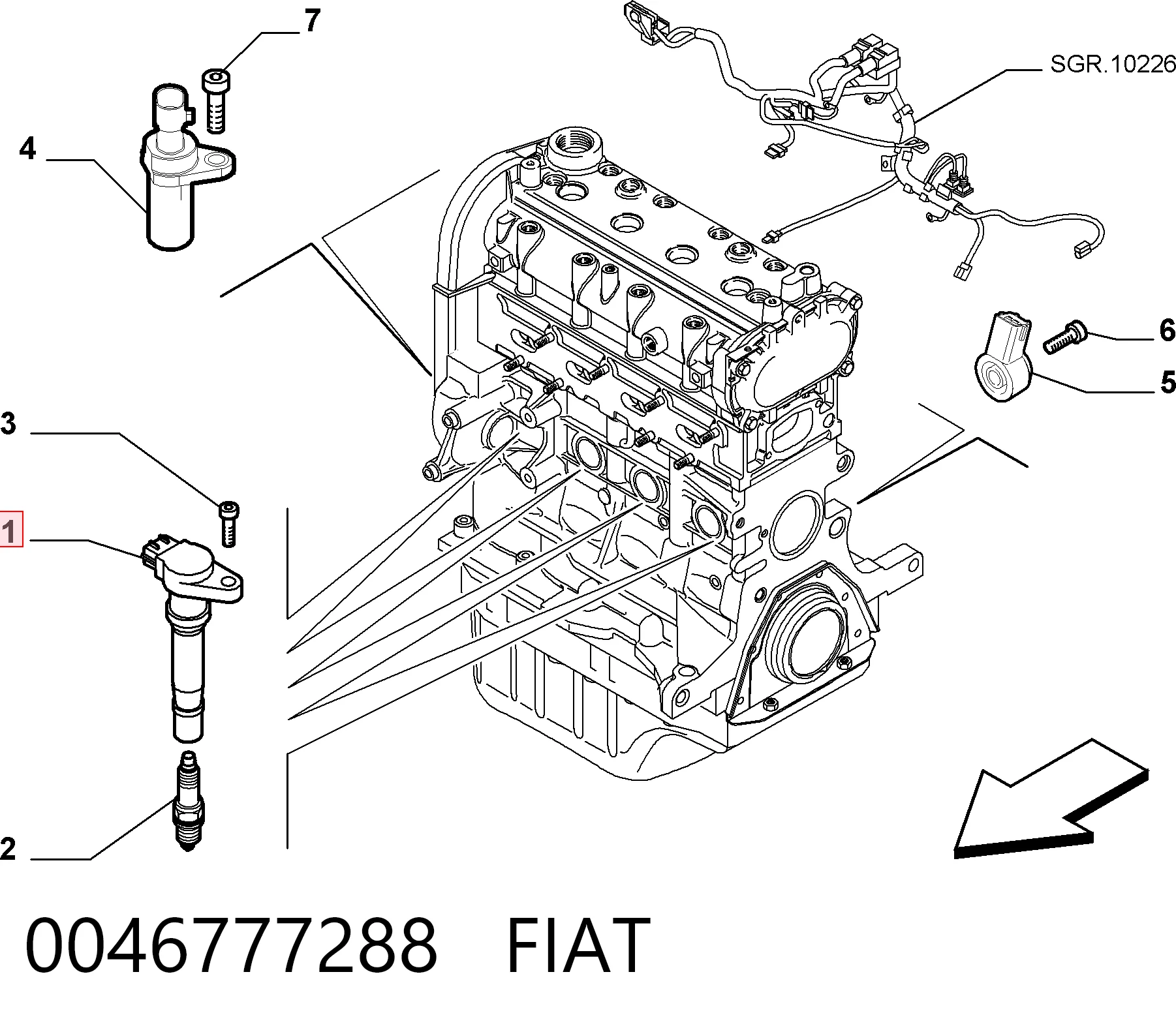 0046777288 Fiat/Alfa/Lancia Cewka zapłonowa