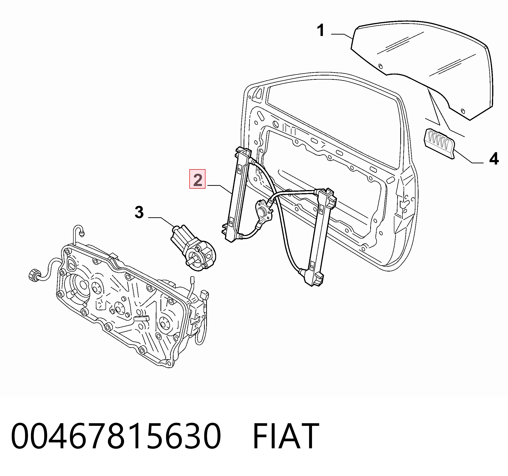  Mechanizm podnoszenia szyby drzwi przednich lewych Fiat Stilo 