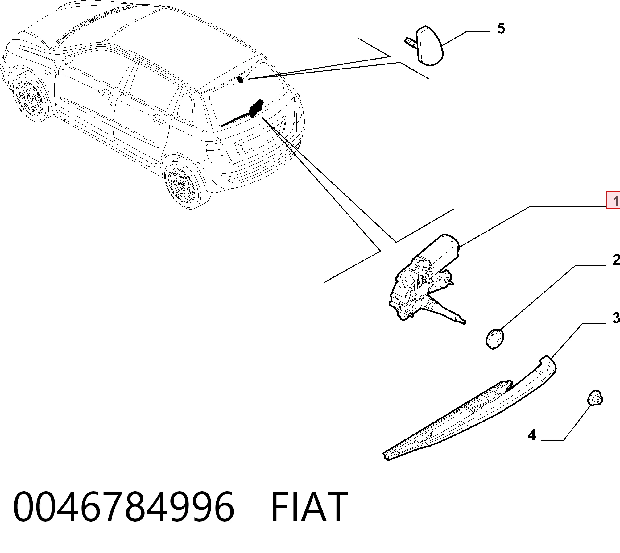 Silniczek wycieraczki tylnej szyby do Fiat Stilo  192