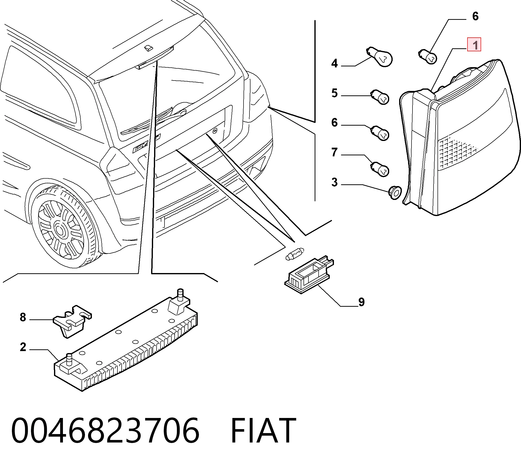 Lampa zespolona tylna lewa do Fiat Stilo  192