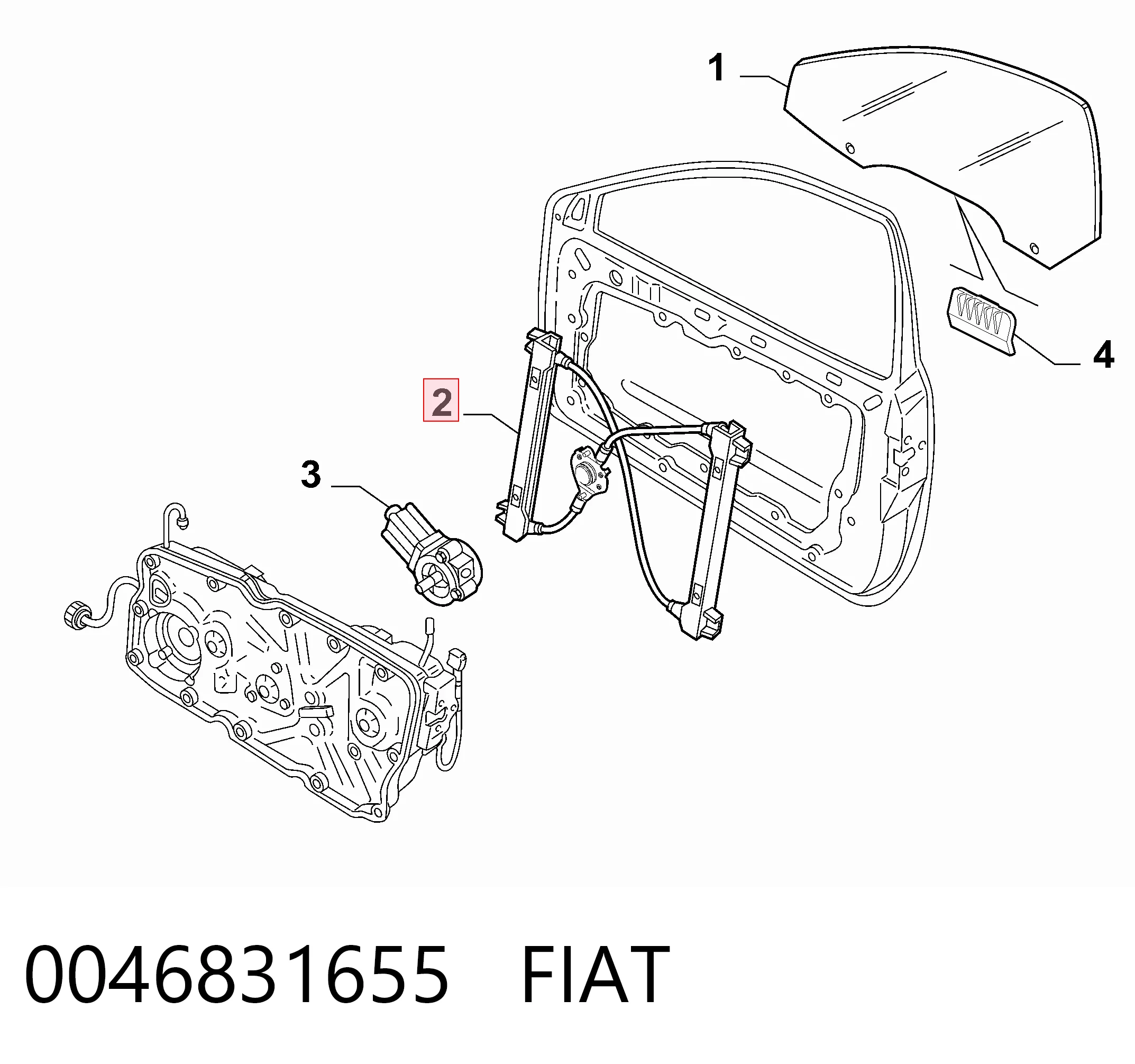  Mechanizm podnoszenia szyby drzwi przednich lewych Fiat Stilo 