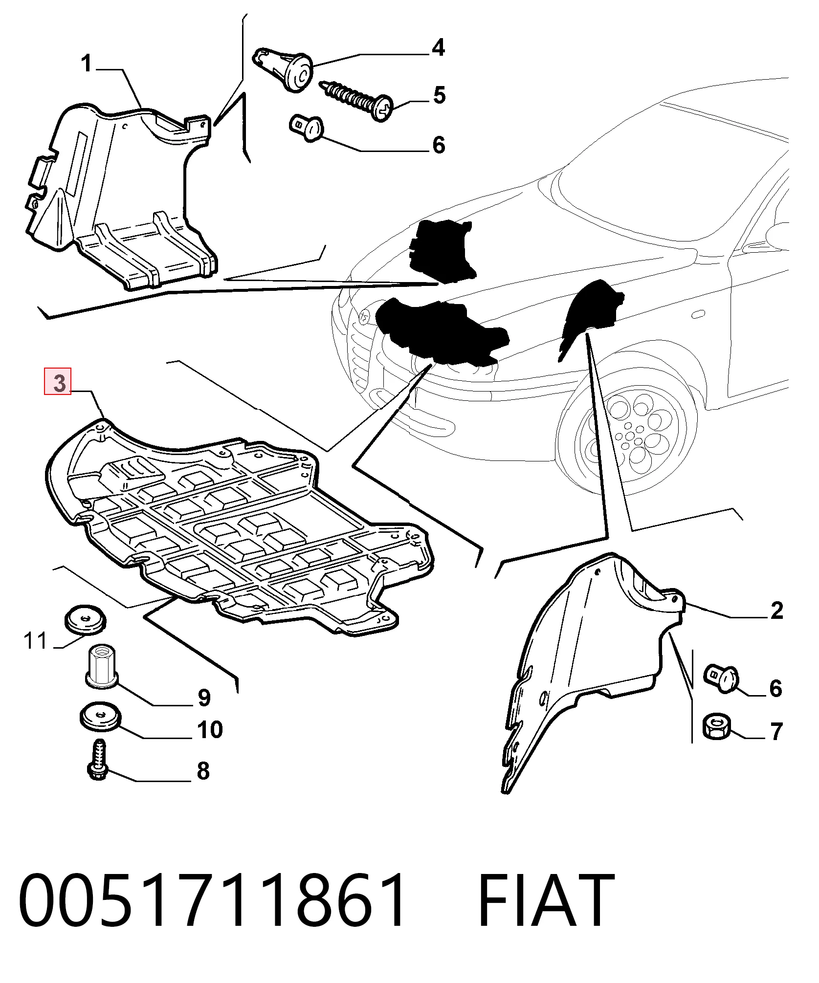 Wygluszenie maski do Alfa Romeo 147  937