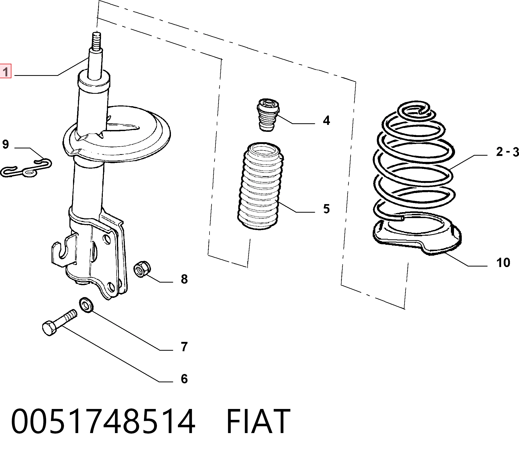  Amortyzator przedni Fiat Doblo 1