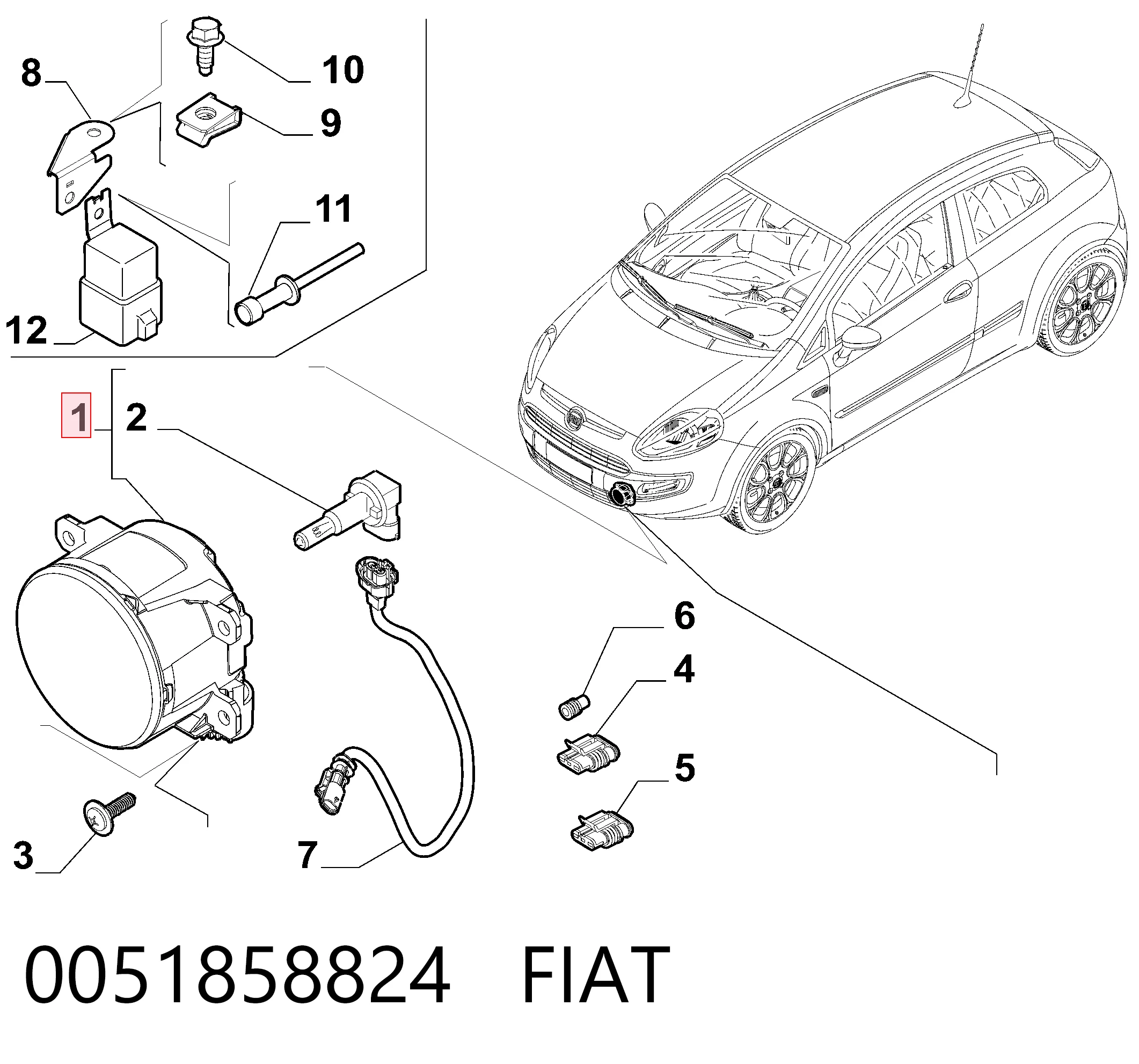 518588240 Peugeot/Citroen Lampa przeciwmgielna lewa/prawa