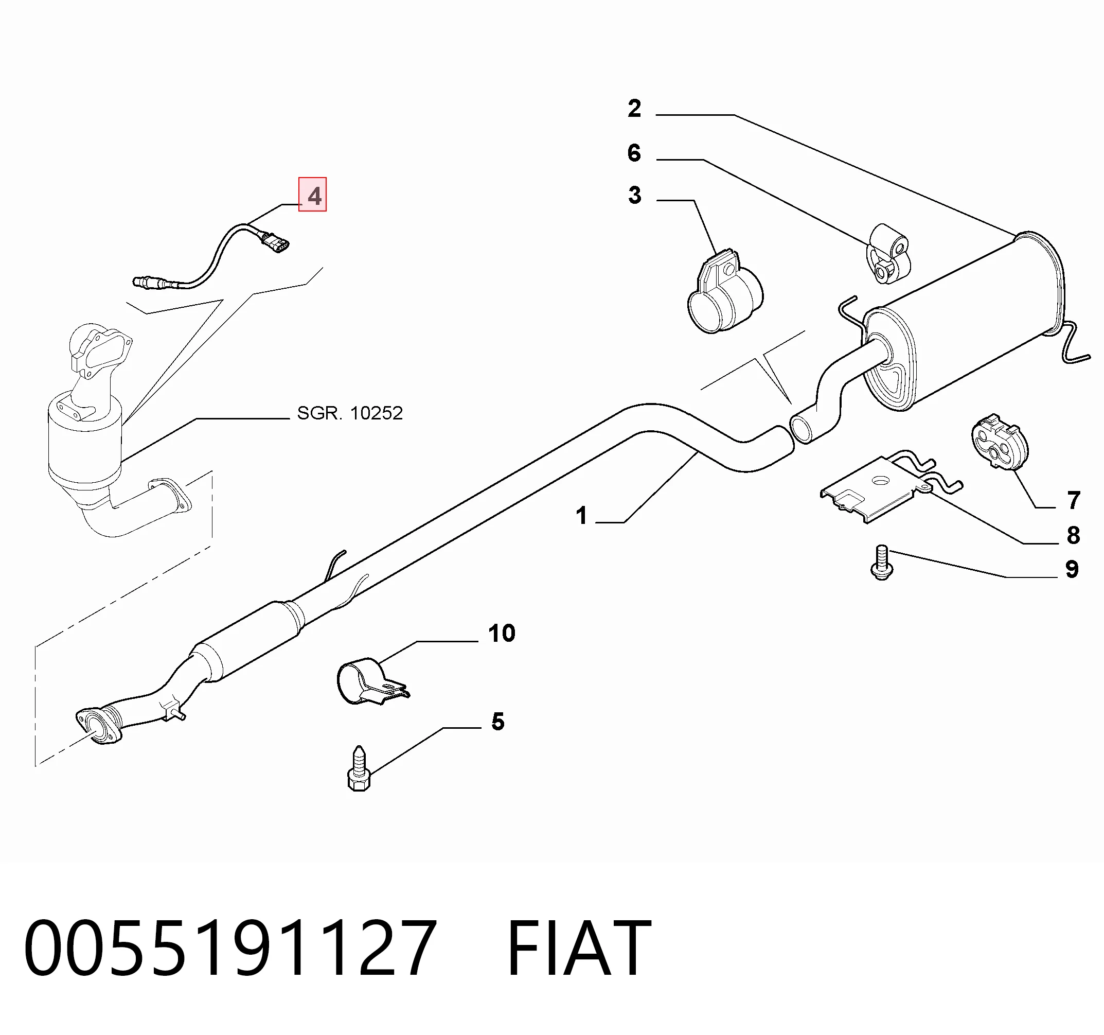 Sonda lambda, czujnik tlenu do Fiat Doblo I 223