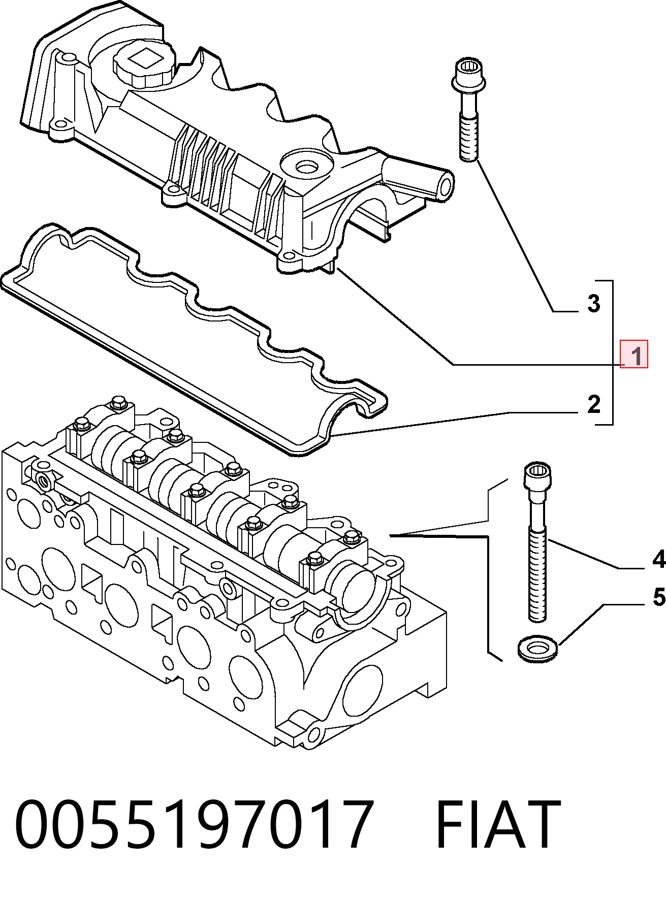 0055197017 Fiat/Alfa/Lancia Pokrywa zaworowa