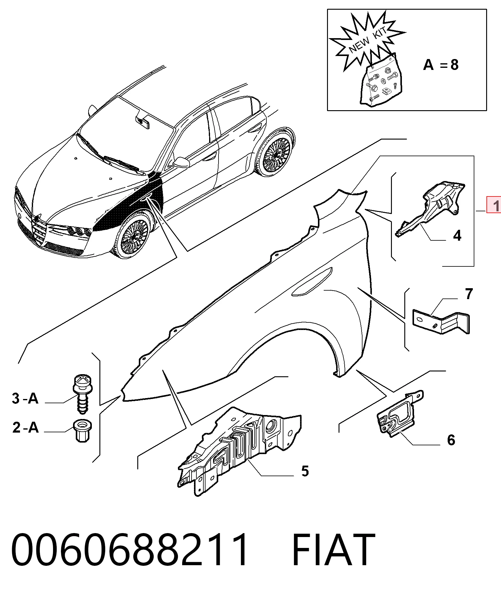 Błotnik przedni prawy do Alfa Romeo 159  939