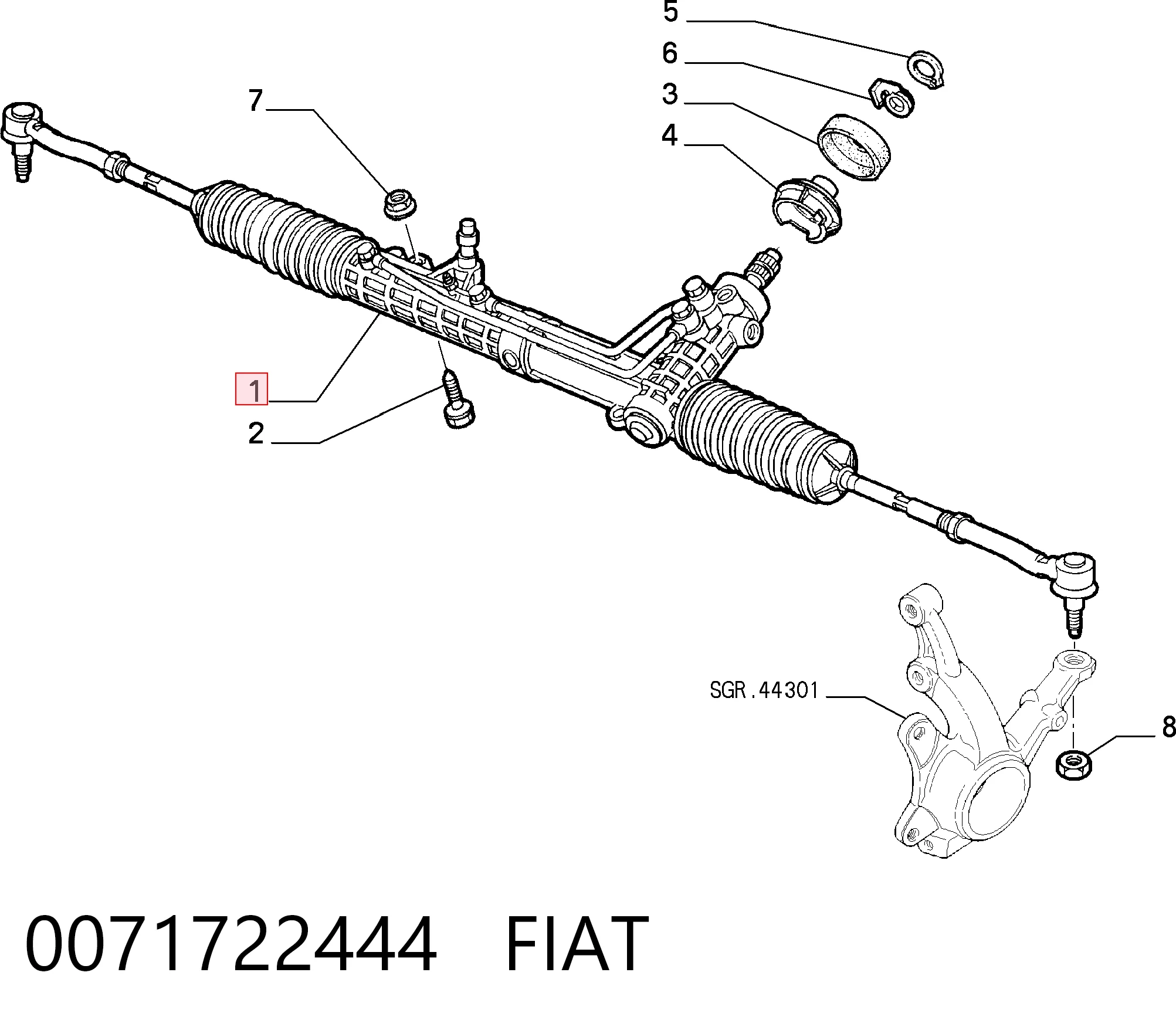 Do koszyka Listwa kierownicza (maglownica) Fiat Croma I 154