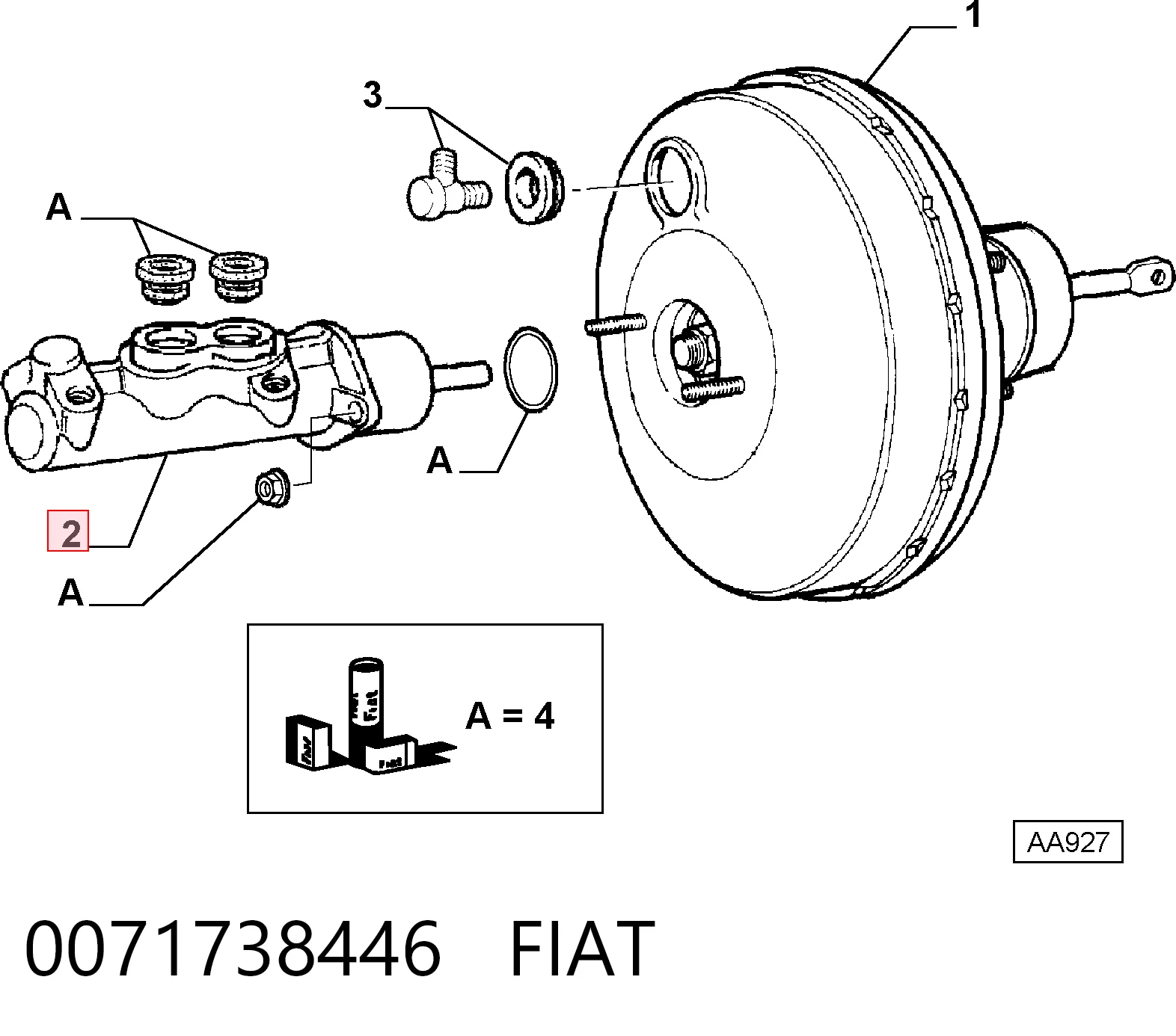  Główny cylinder hamulców Fiat Punto 1