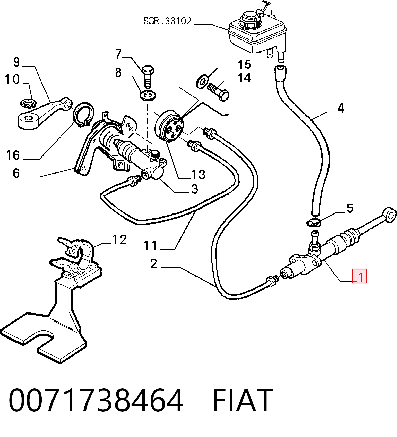 Cylinder sprzęgła główny Fiat Marea kombi (185) (1996 - 2007) cena, od 44,69 USD
