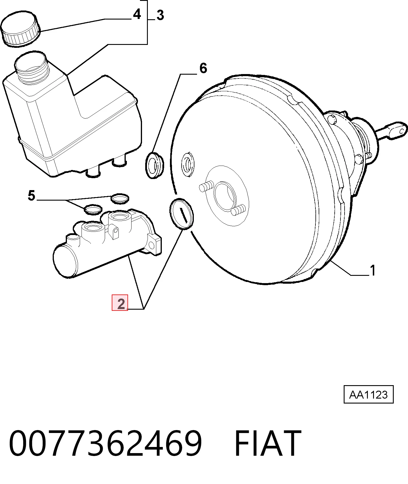  Główny cylinder hamulców Fiat Stilo 