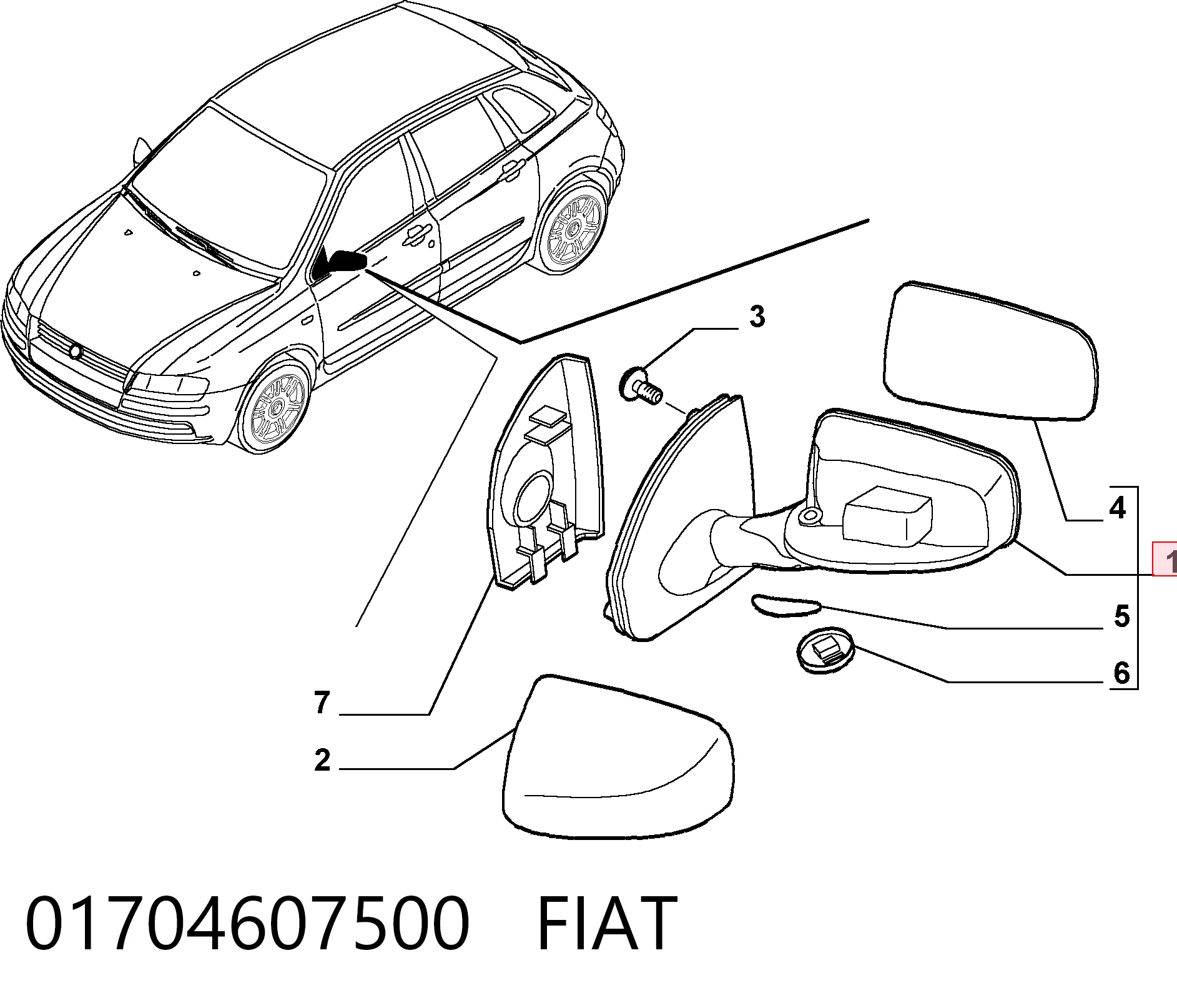  Lusterko wsteczne lewe Fiat Stilo 