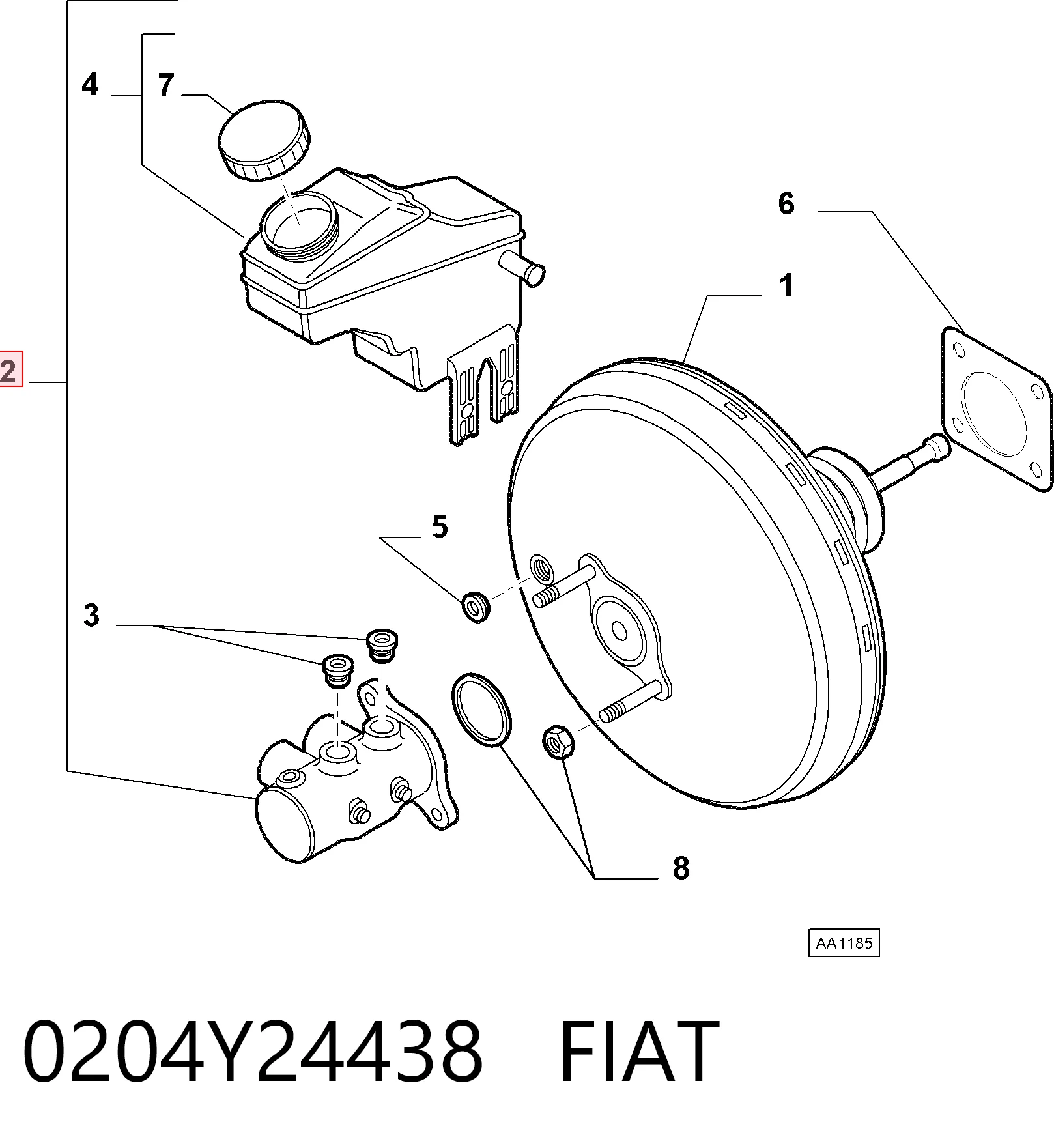 Główny cylinder hamulców Fiat Qubo 