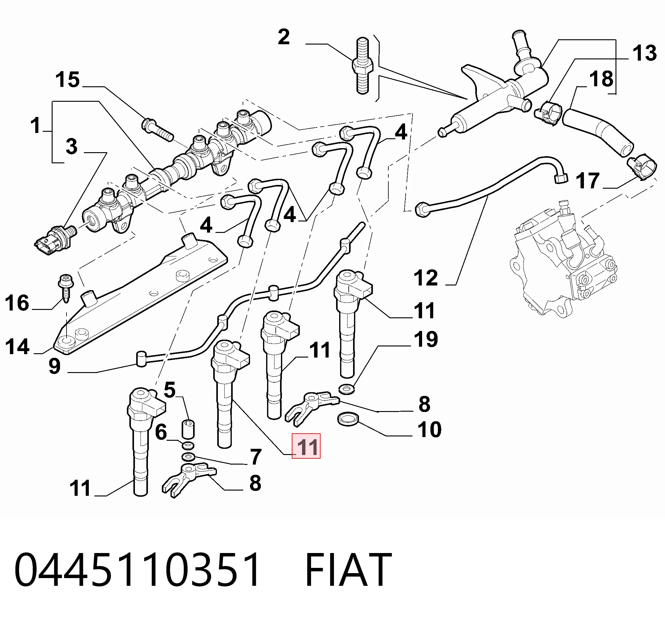 Wtryskiwacz paliwa do Fiat Qubo  225