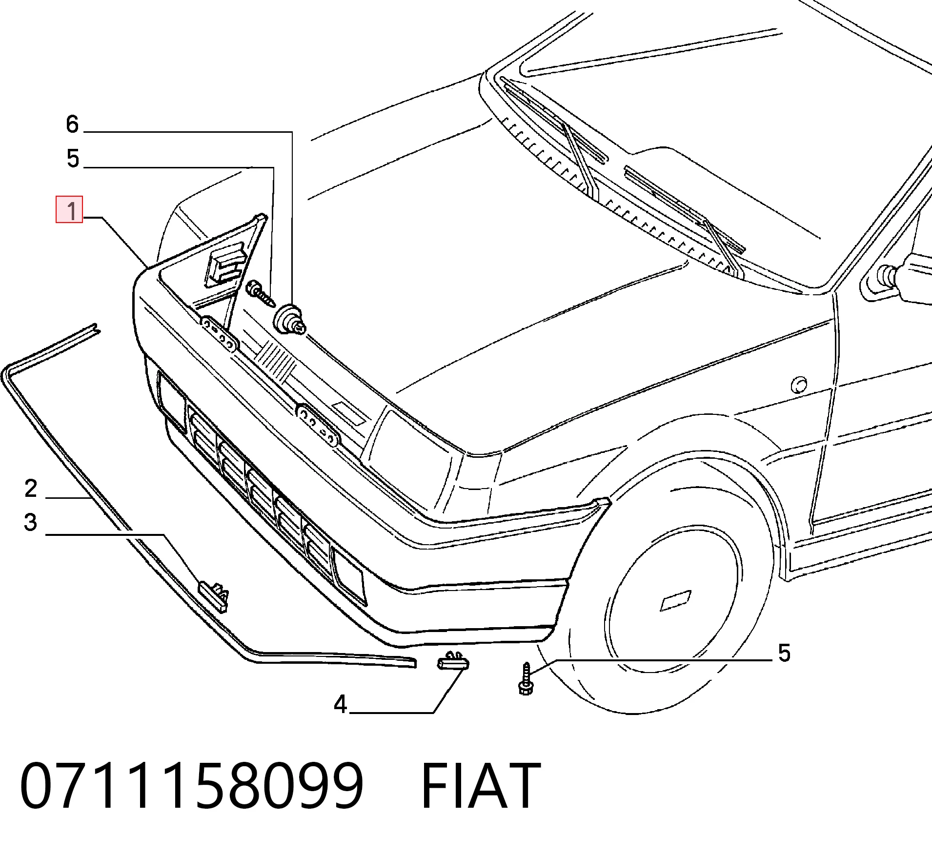 Zderzak przedni Fiat Tipo hatchback (160) (1987 - 1996) cena, od 72,36 USD