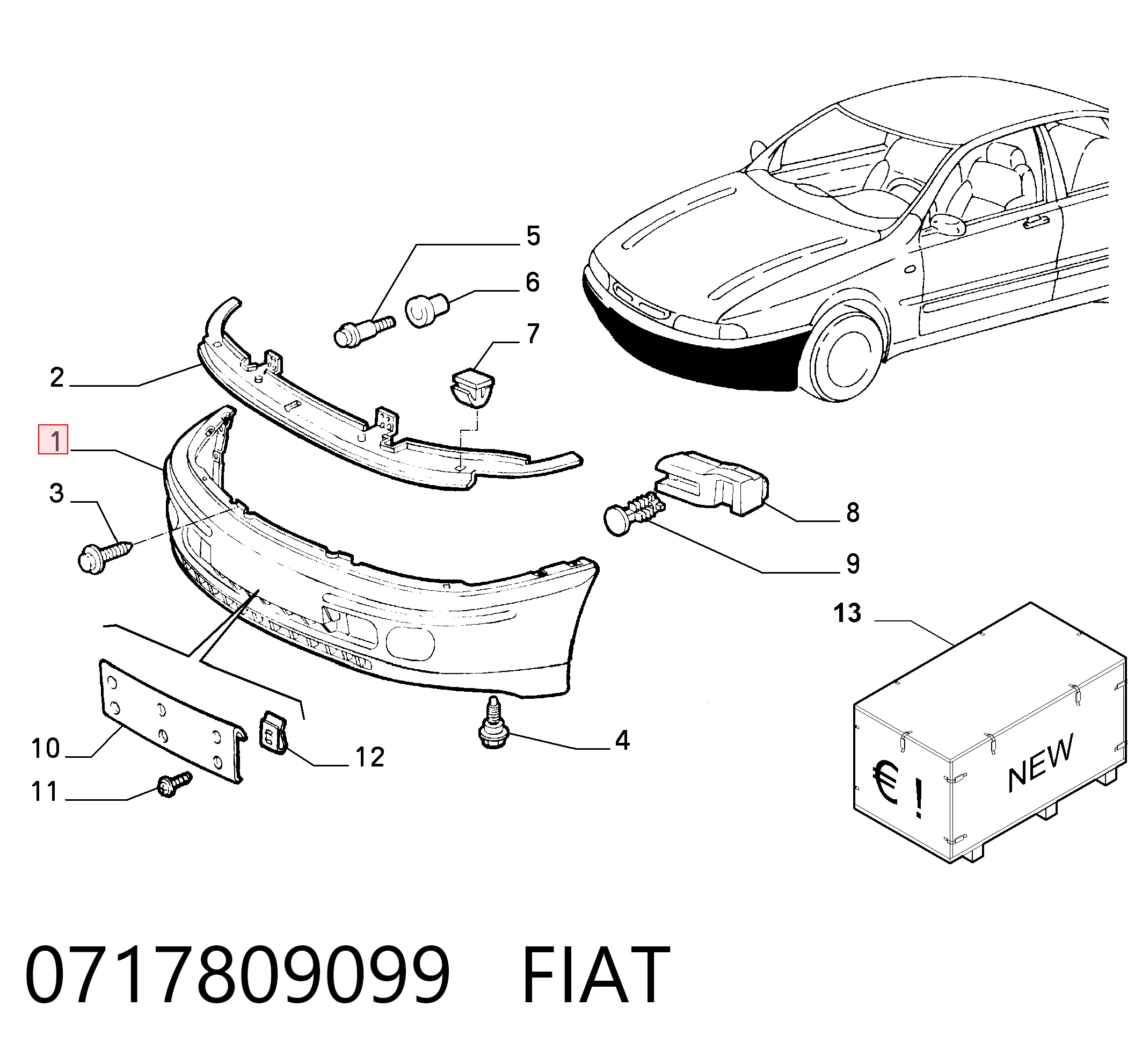 Zderzak przedni do Fiat Marea  185