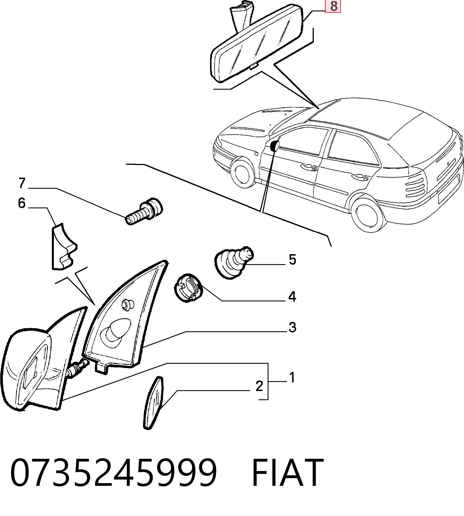 Lusterko wewnętrzne Nissan Terrano II SUV (R20) (1993 - 2006) cena, od 18,08 USD