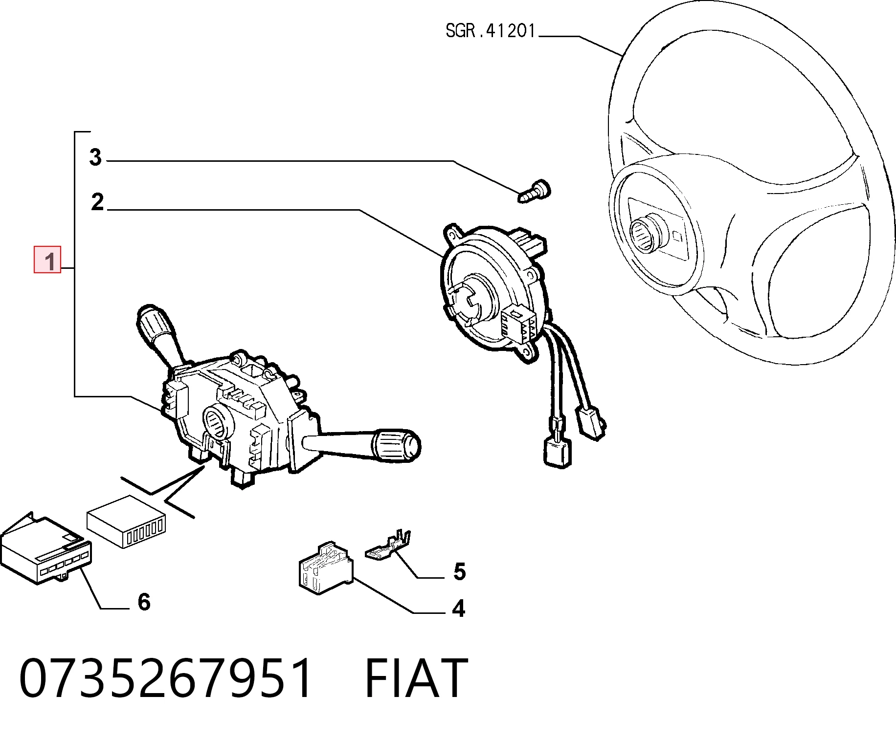 Przełącznik zespolony, w komplecie Fiat Punto II hatchback (188) (1999 - 2012) cena, od 54,74 USD