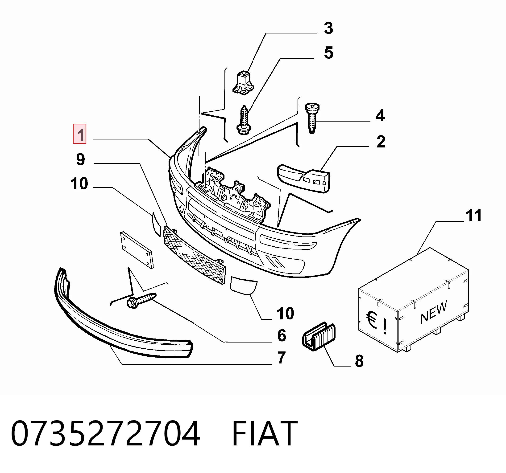  Zderzak przedni Fiat Punto 2