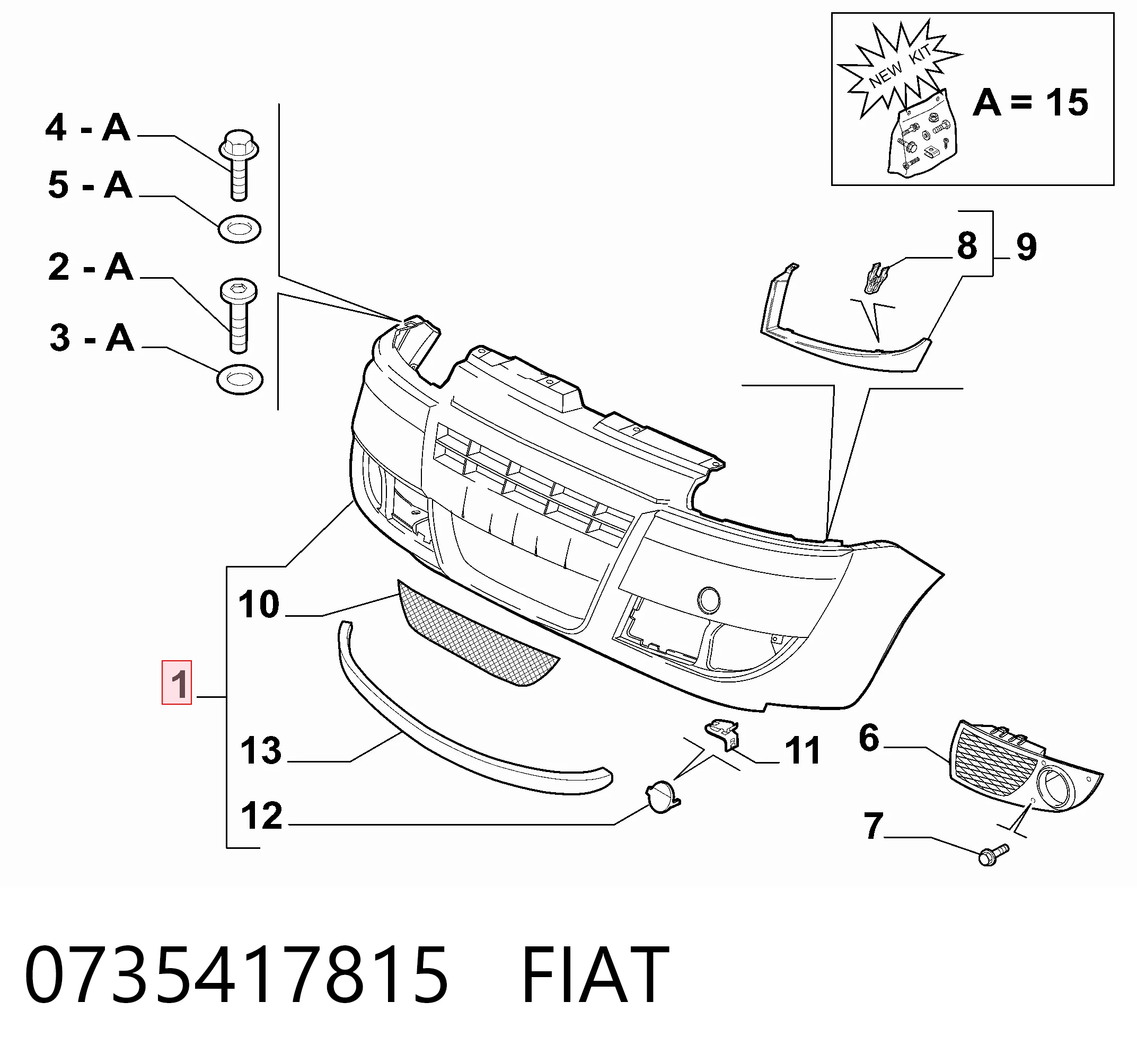 Zderzak przedni do Fiat Doblo I 223