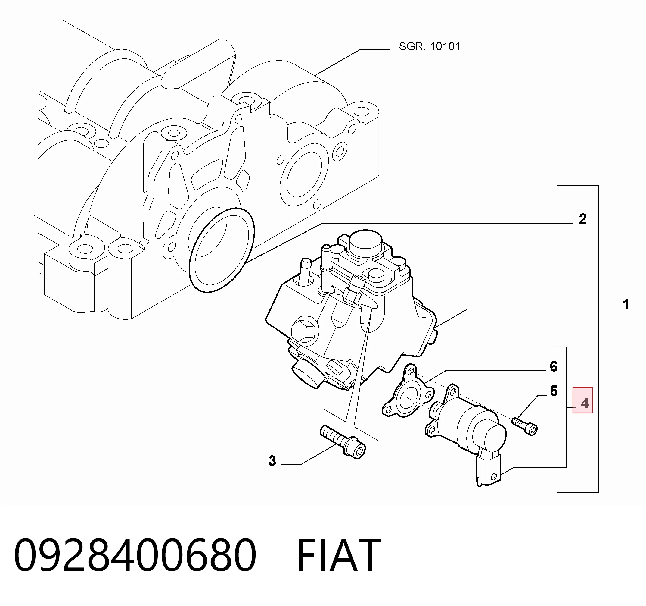 Zawór regulacji ciśnienia (zawór redukcyjny pompy wtryskowej) System Common-Rail Fiat Linea 