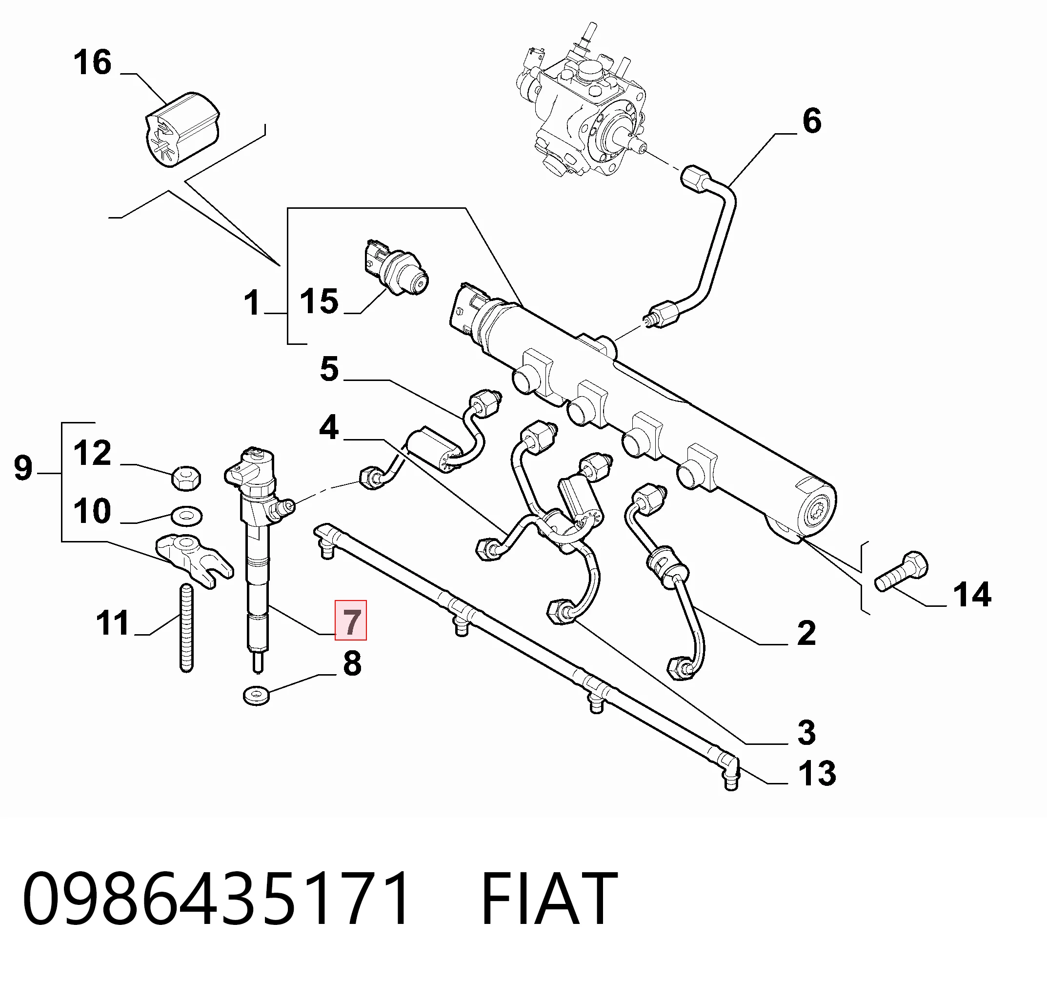 Do koszyka Wtryskiwacz paliwa Fiat Doblo II 263