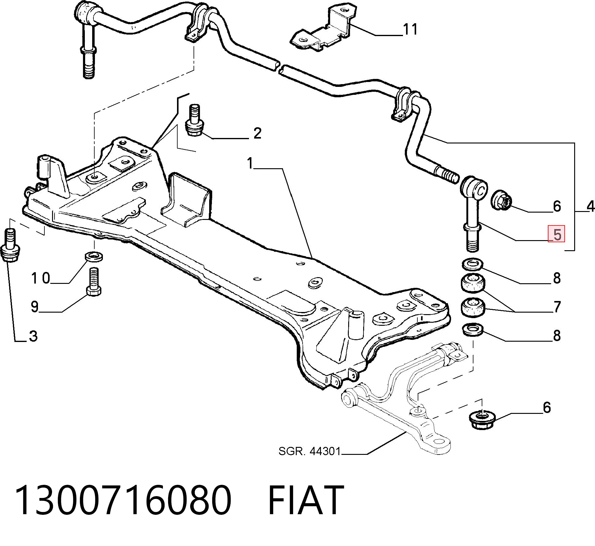 1300716080 Fiat/Alfa/Lancia Łącznik stabilizatora przedniego