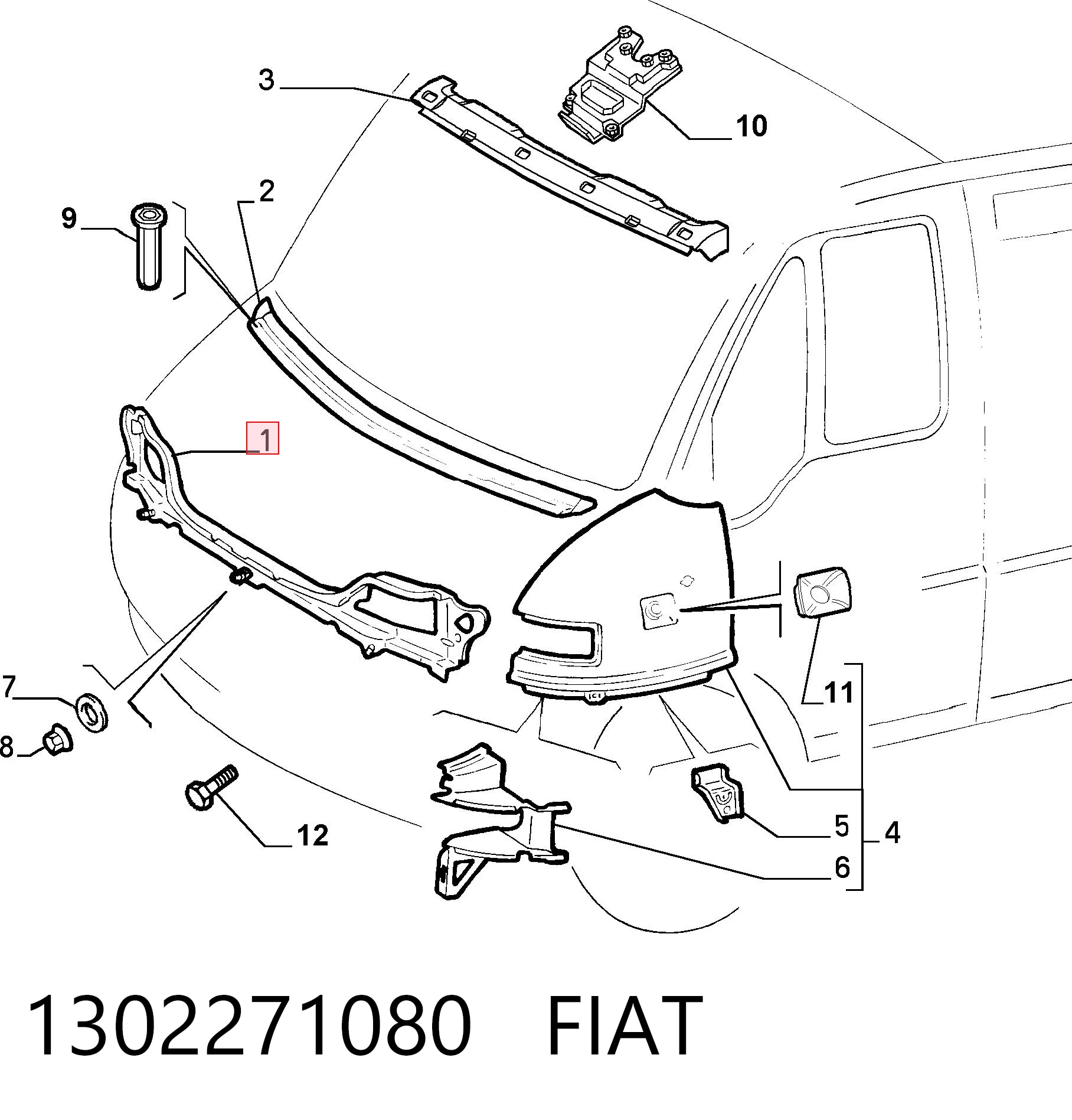Do koszyka Osłona chłodnicy kompletna (panel mocowania reflektorów) Peugeot Boxer I 230L