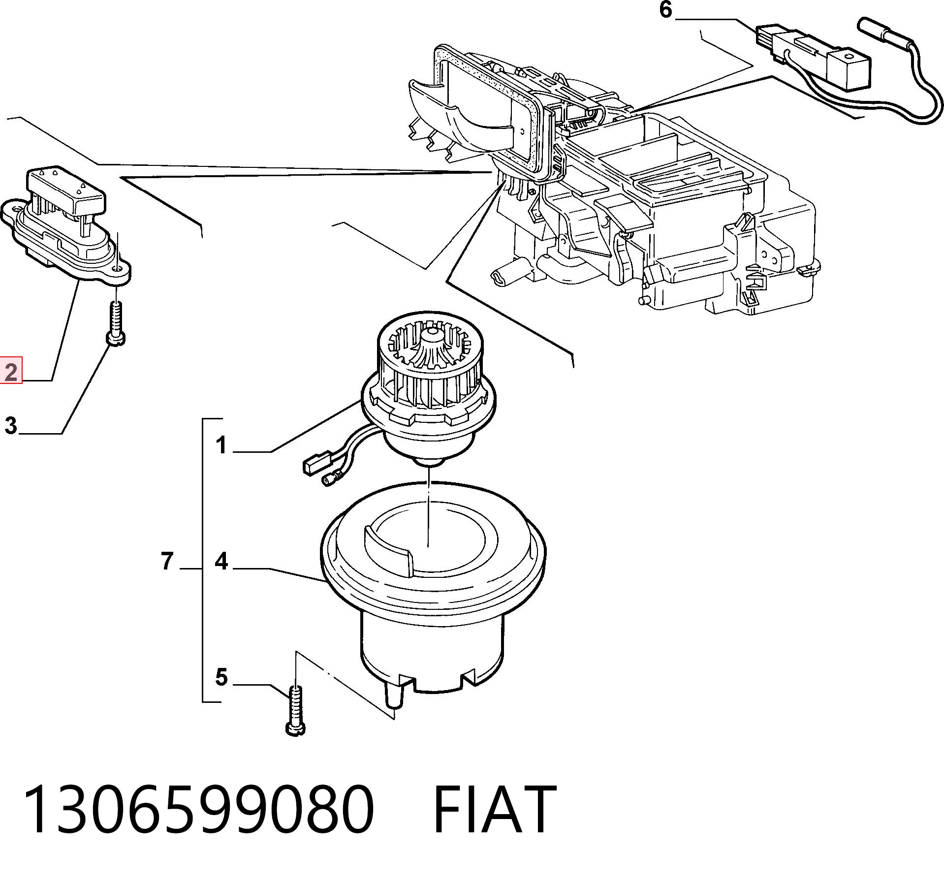 1306599080 Fiat/Alfa/Lancia Rezystor wentylatora nagrzewnicy (ogrzewacza kabiny)