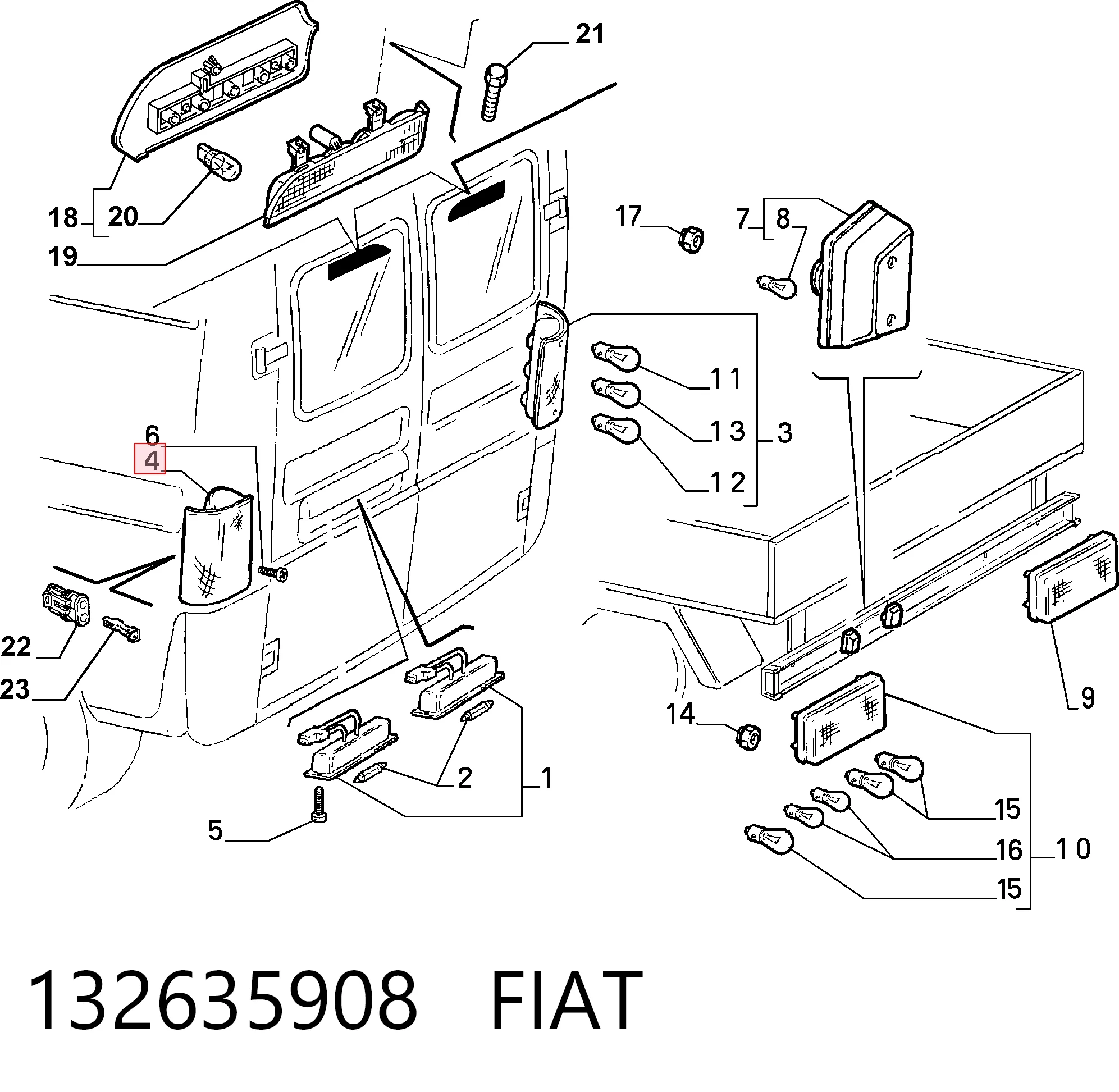 Lampa zespolona tylna lewa Peugeot Boxer I