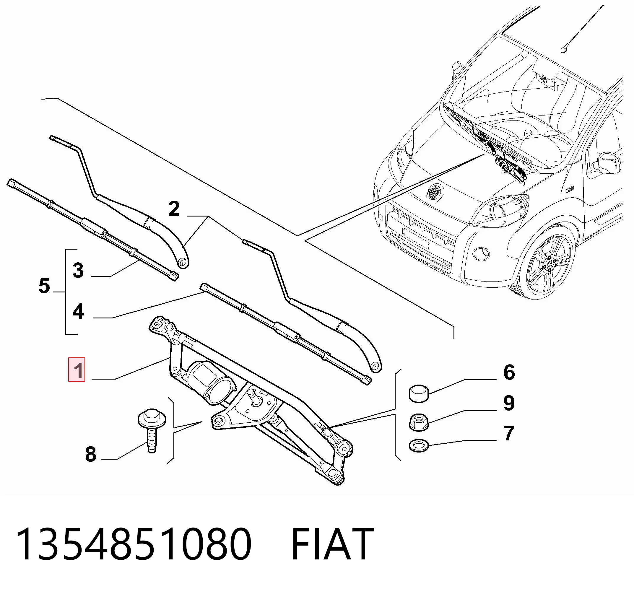 Mechanizm wycieraczek Citroen Nemo awangarda (2009 - 2026) cena, od 75,22 USD