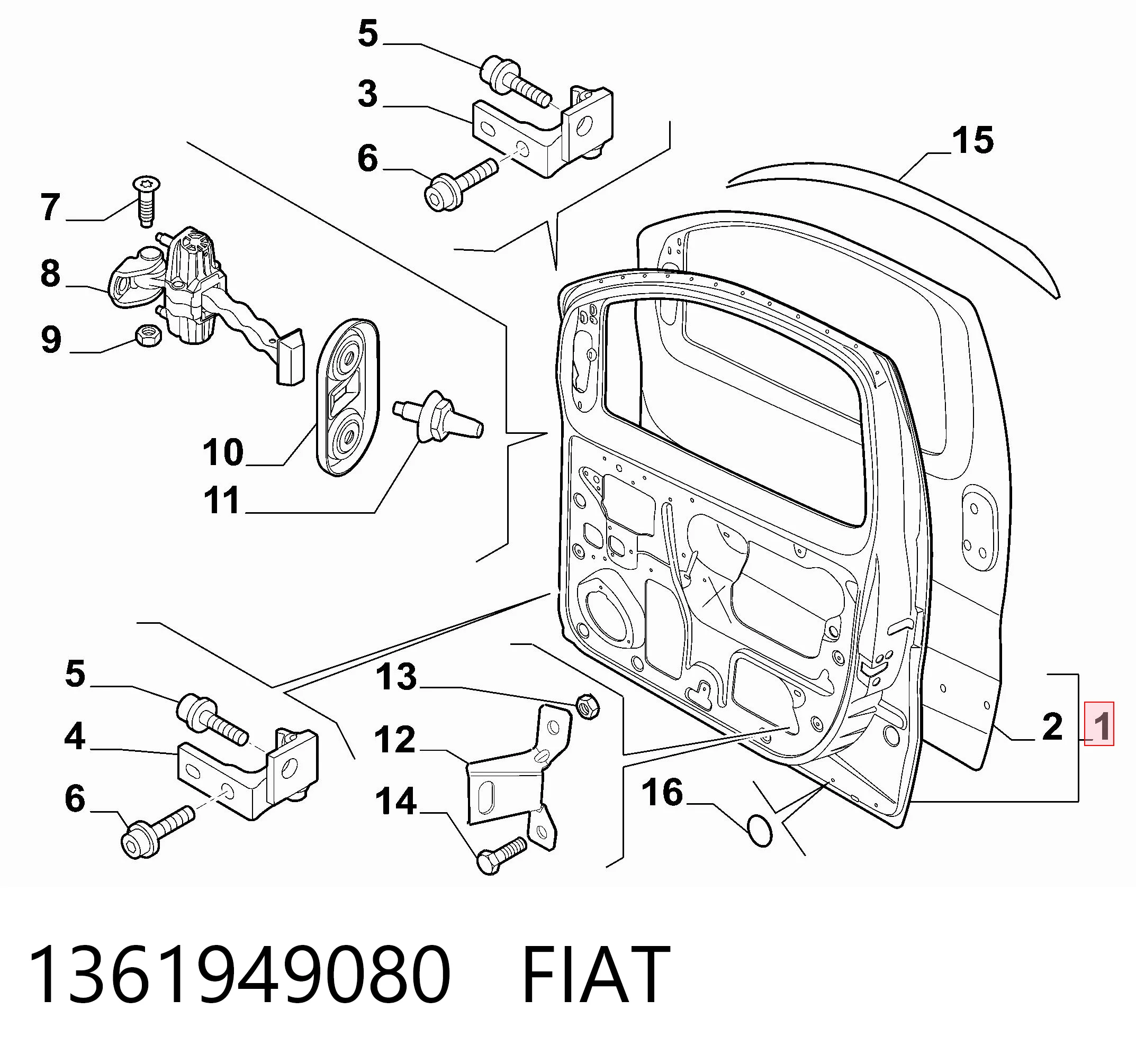 Drzwi przednie lewe do Fiat Fiorino  225