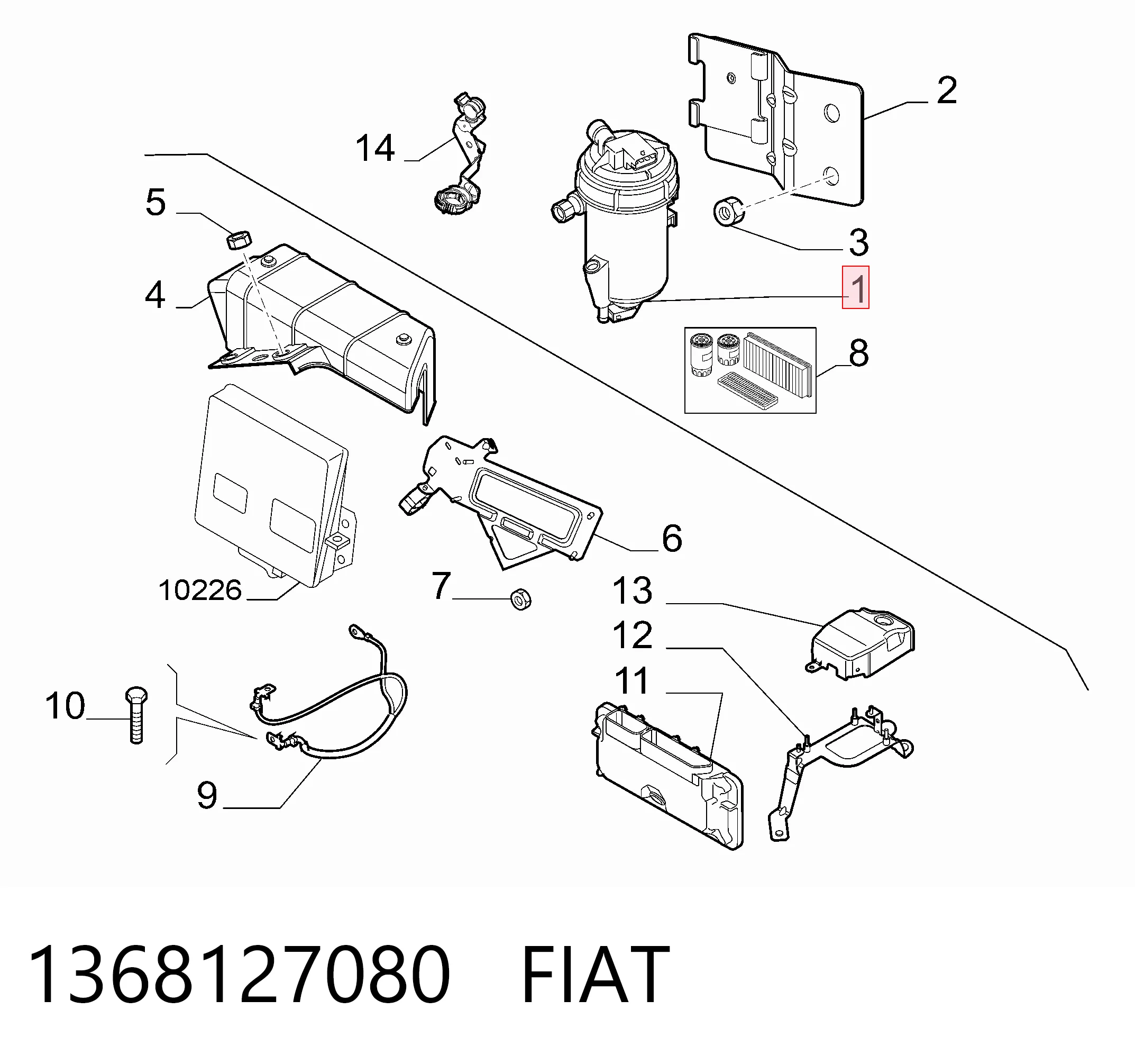 Obudowa filtra paliwa do Fiat Ducato III 250