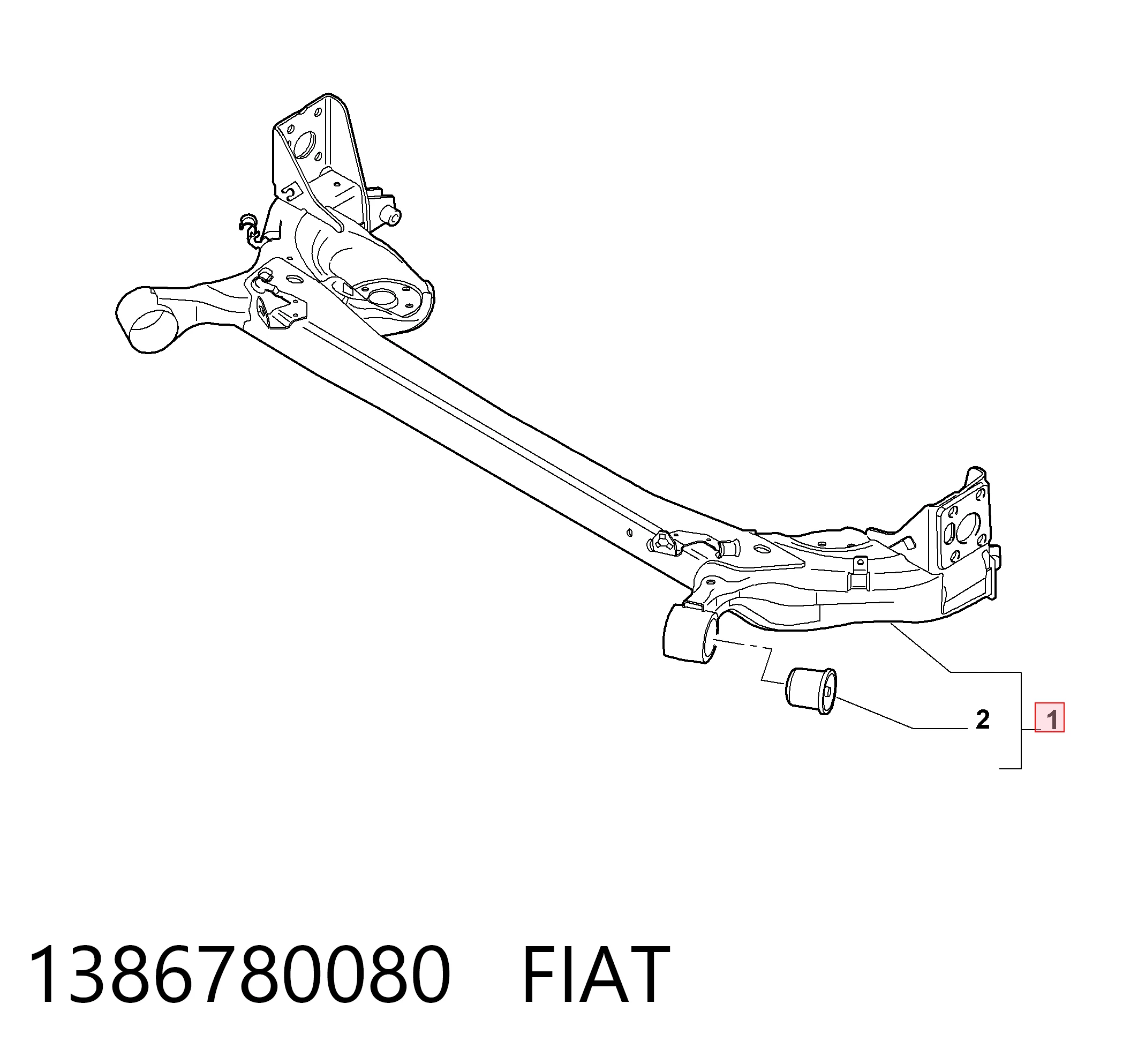 Korpus osi tylnej do Fiat Qubo  225