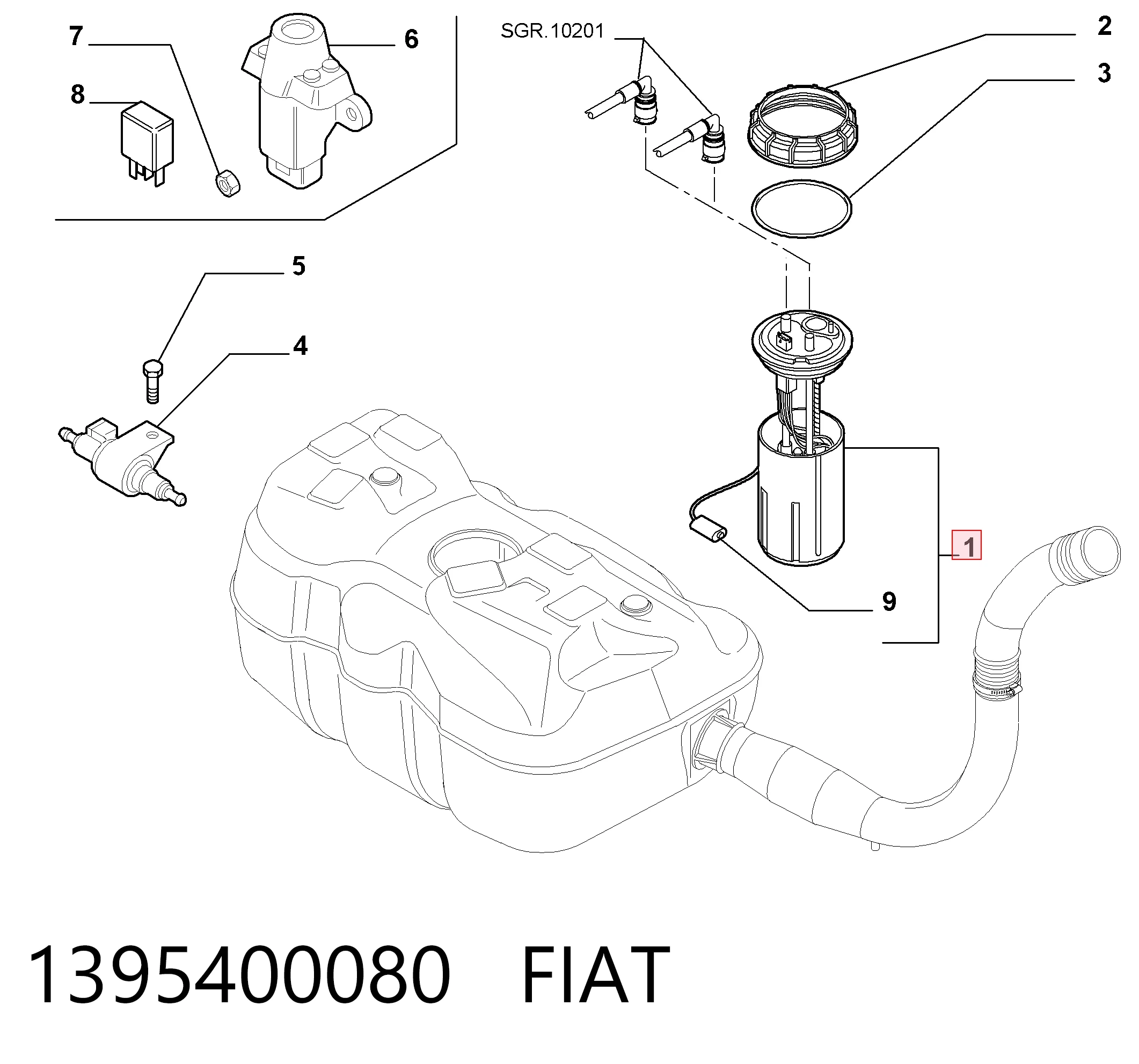 Moduł pompy paliwowej z czujnikiem poziomu paliwa Fiat Ducato III
