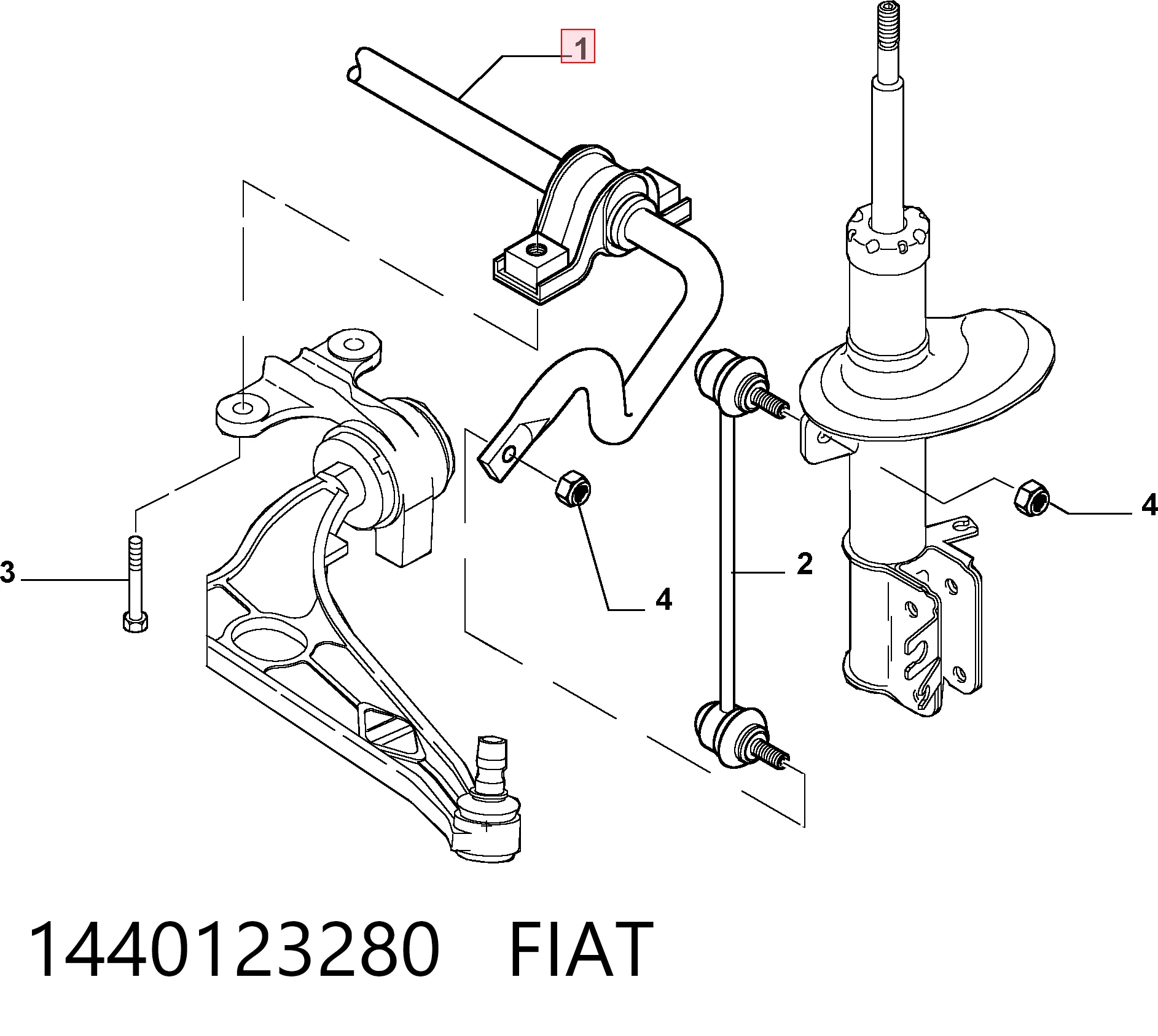 Do koszyka Stabilizator przedni Peugeot Expert  VF3